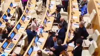 FOTO: Pelea en el Parlamento de Georgia