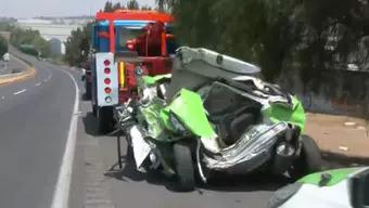 Foto: Tráiler Choca contra 2 Vehículos en Carretera Chamapa-Lechería; Hay 4 Heridos