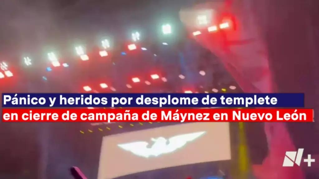 Foto: Se Desploma Templete Justo Antes del Discurso de Máynez, en Cierre de Campaña en NL