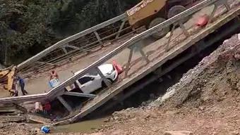 FOTO: Colapso el Puente Vehicular en Tamazunchale-Matlapa