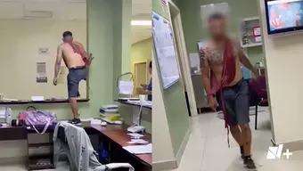 Video: Paciente Destroza Hospital y Amenaza con Apuñalar a Personal Médico