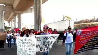 Foto: CNTE Dirige su Protesta a la México-Cuernavaca