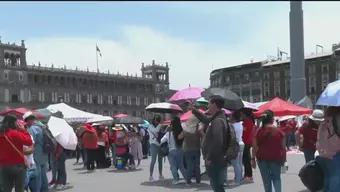Integrantes de la CNTE Llegan al Zócalo de la CDMX