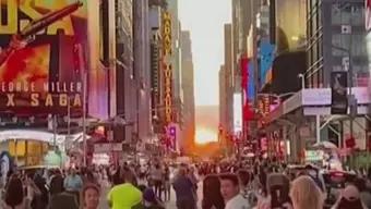 Foto: Manhattanhenge 2024: Neoyorquinos Disfrutan de la Cita entre el Sol y las Calles de Manhattan