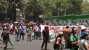 Foto: Manifestación en Paseo de la Reforma Afectan Tránsito y el Servicio de la L7 del Metrobús