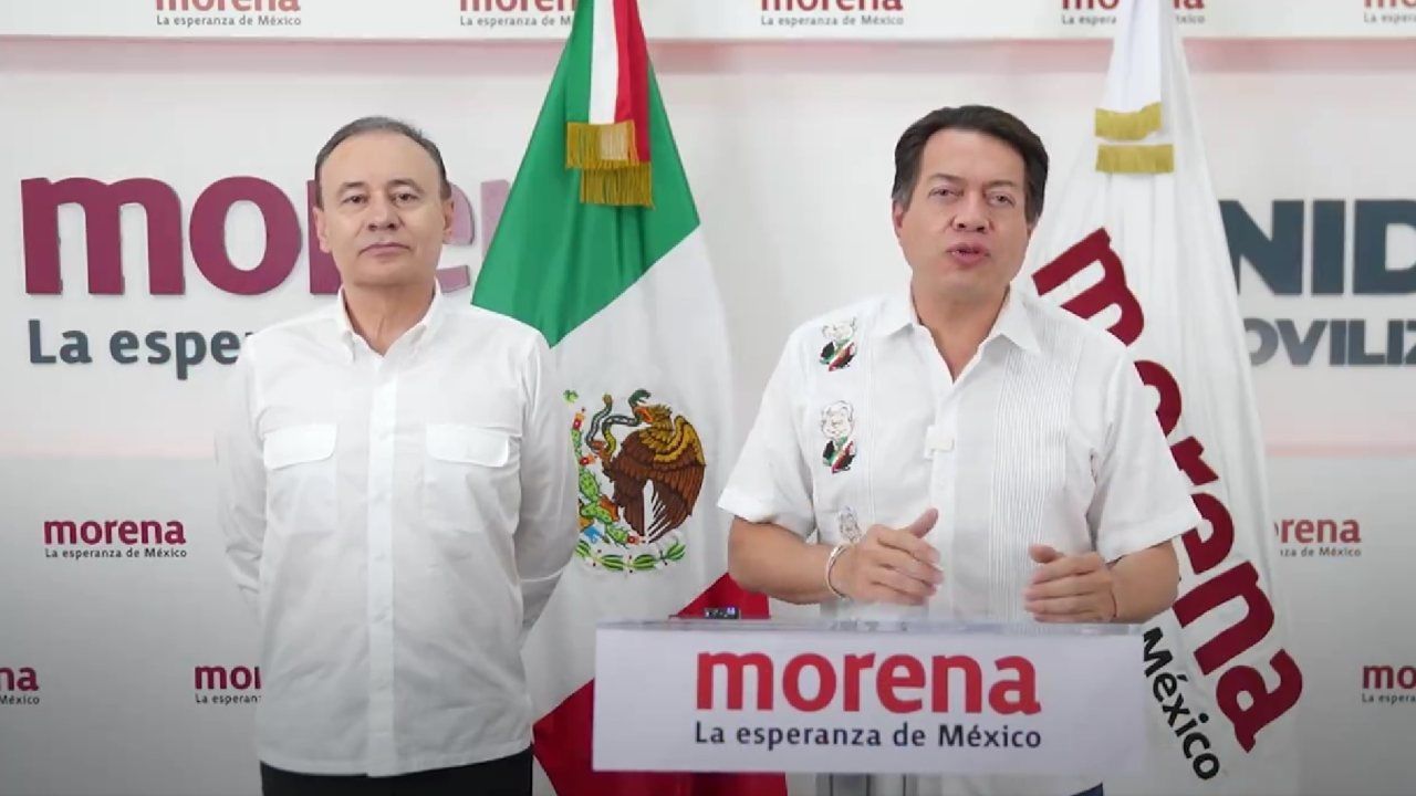 El presidente del Consejo Nacional de Morena, Mario Delgado, apareció acompañado del gobernador Alfonso Durazo