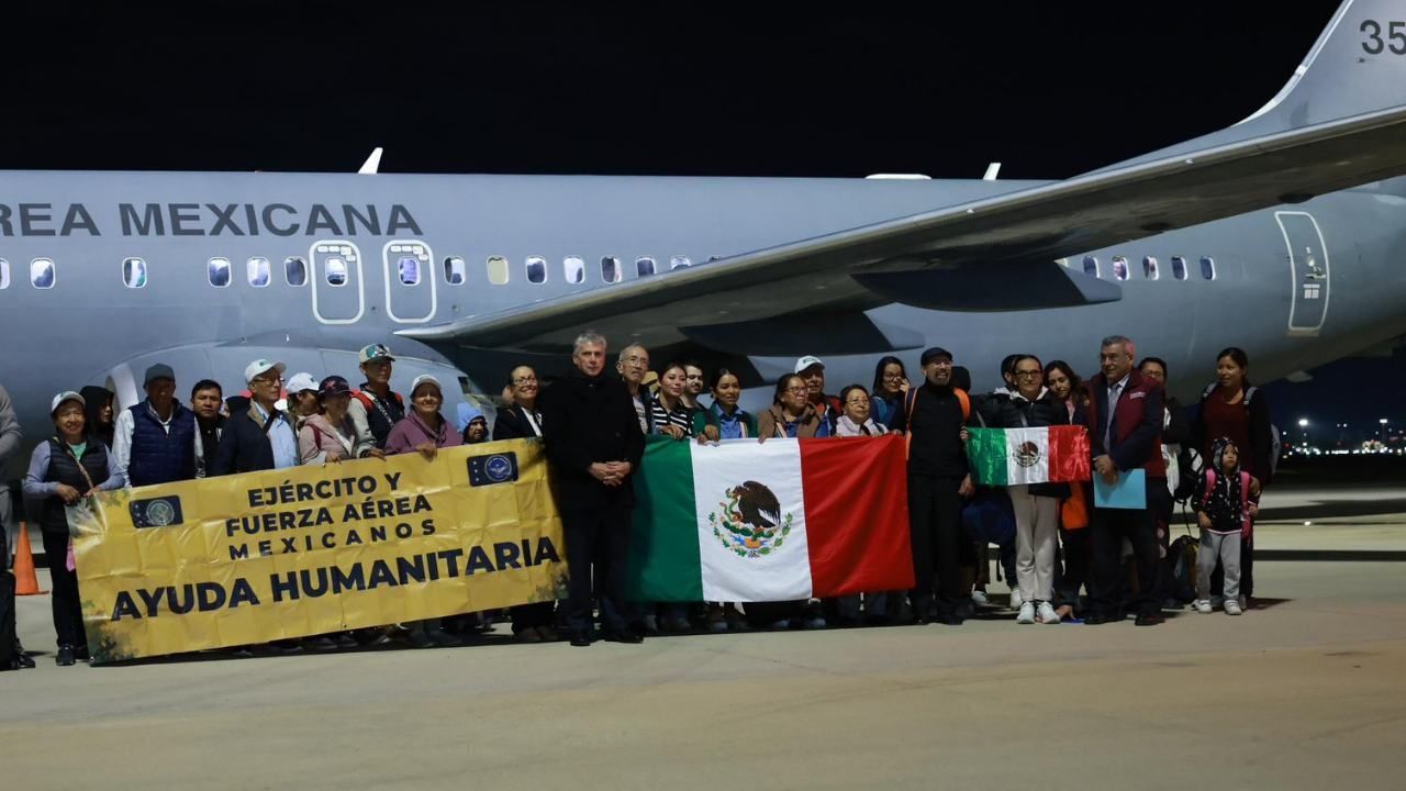 Un total de 275 mexicanos fueron repatriados hoy, 17 de octubre de 2023, de Israel al país en aviones de la Fuerza Aérea Mexicana