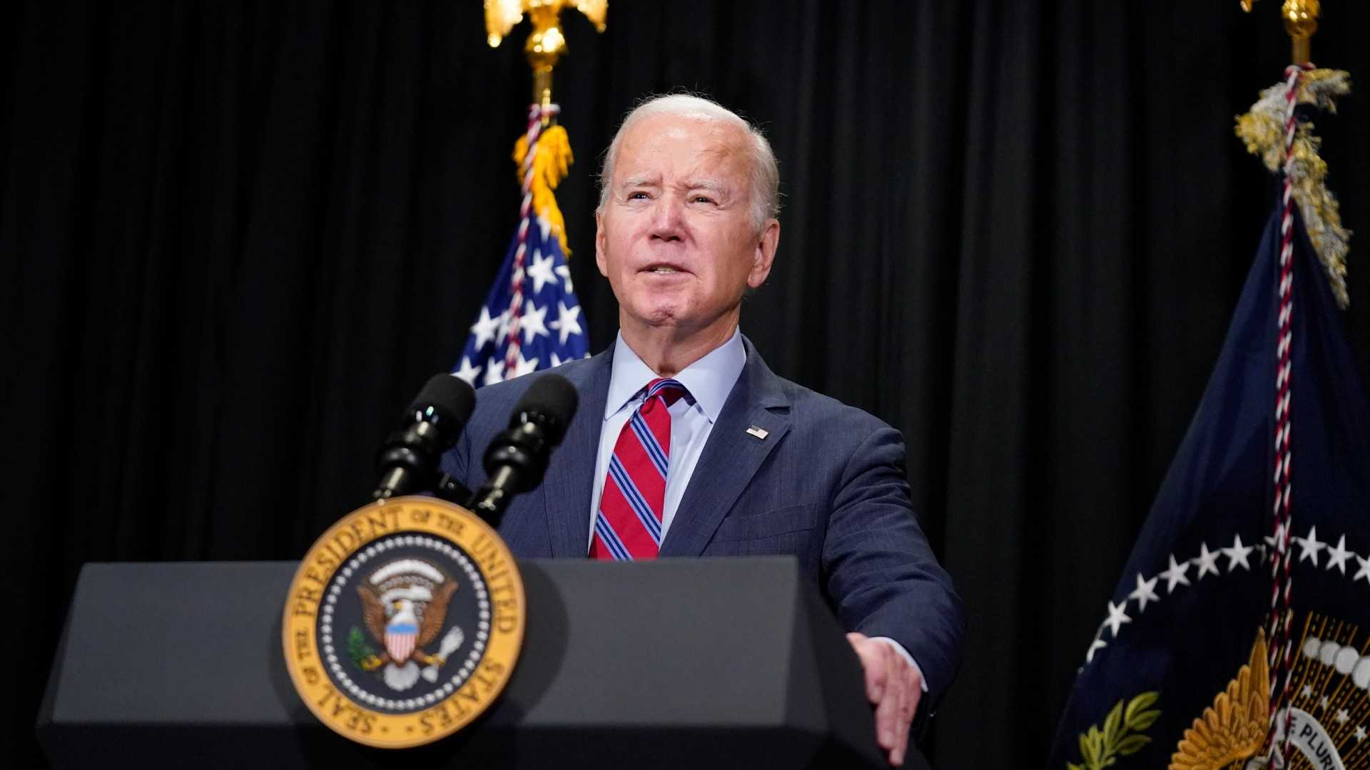 Joe Biden en conferencia en Nantucket, Massachusetts. 