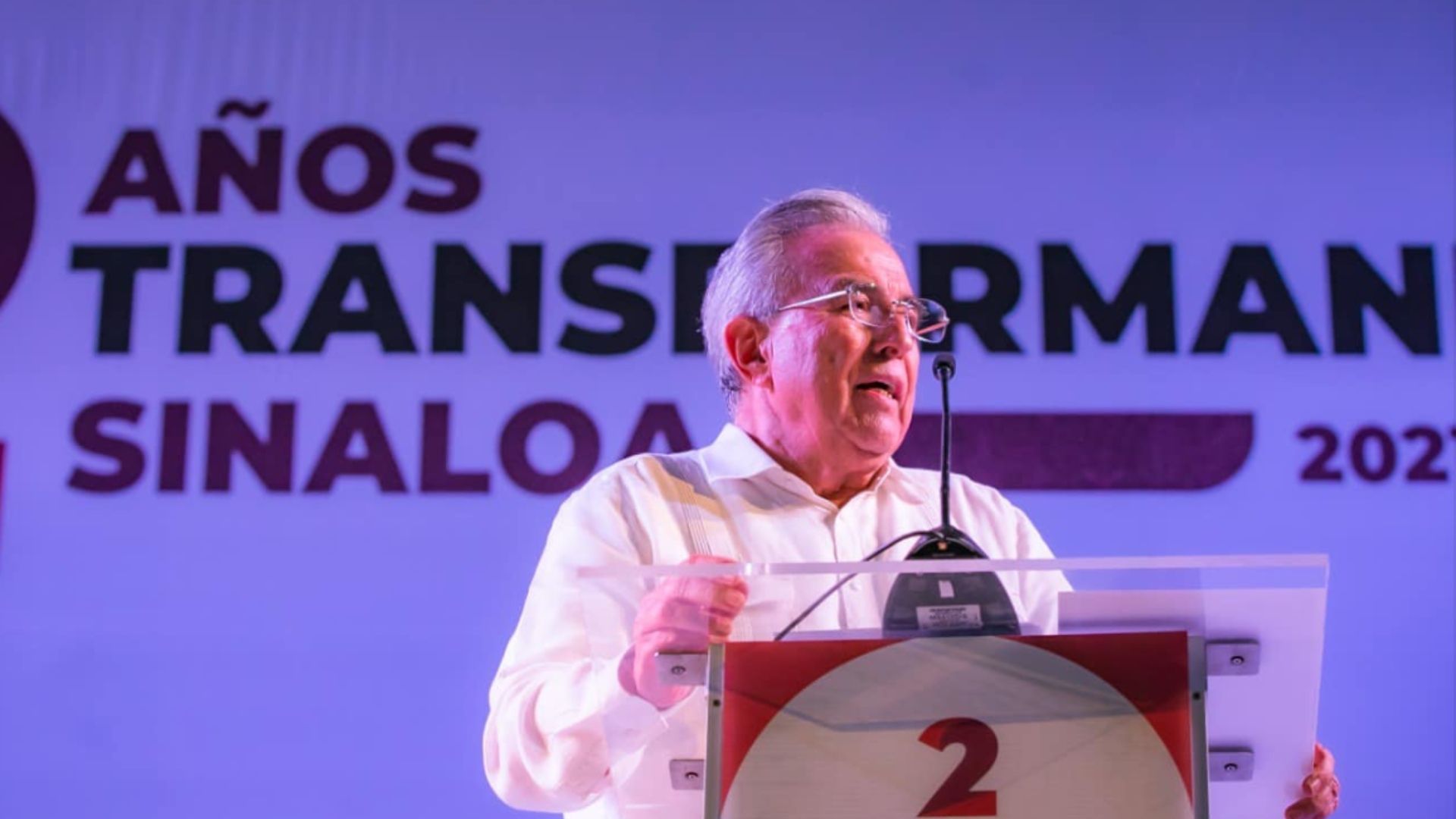 Rubén Rocha, gobernador de Sinaloa, en su segundo informe de gobierno
