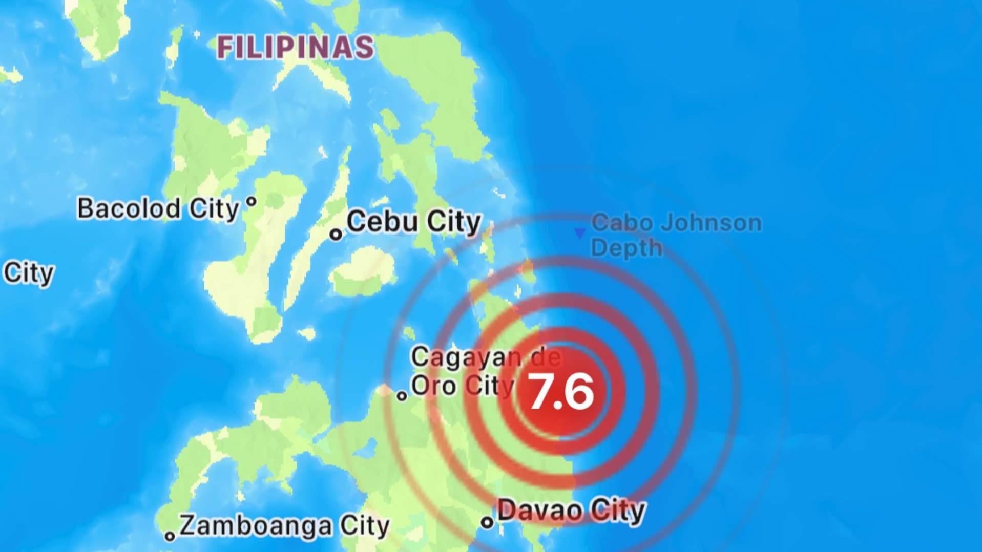 Sismo de Magnitud 7.6 Sacude Filipinas; Emiten Alerta de Tsunami