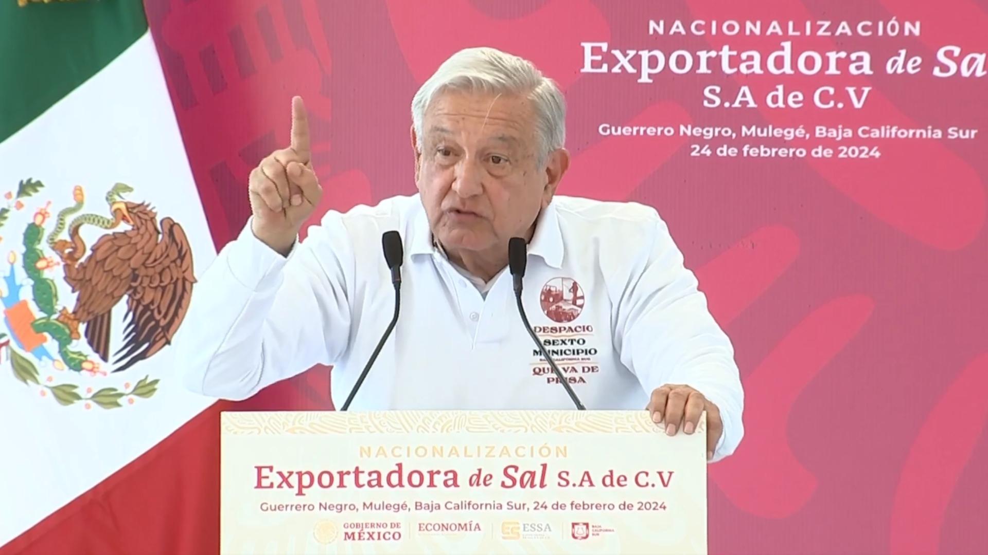 AMLO Anuncia que Exportadora de Sal, ya Forma Parte de la Nación