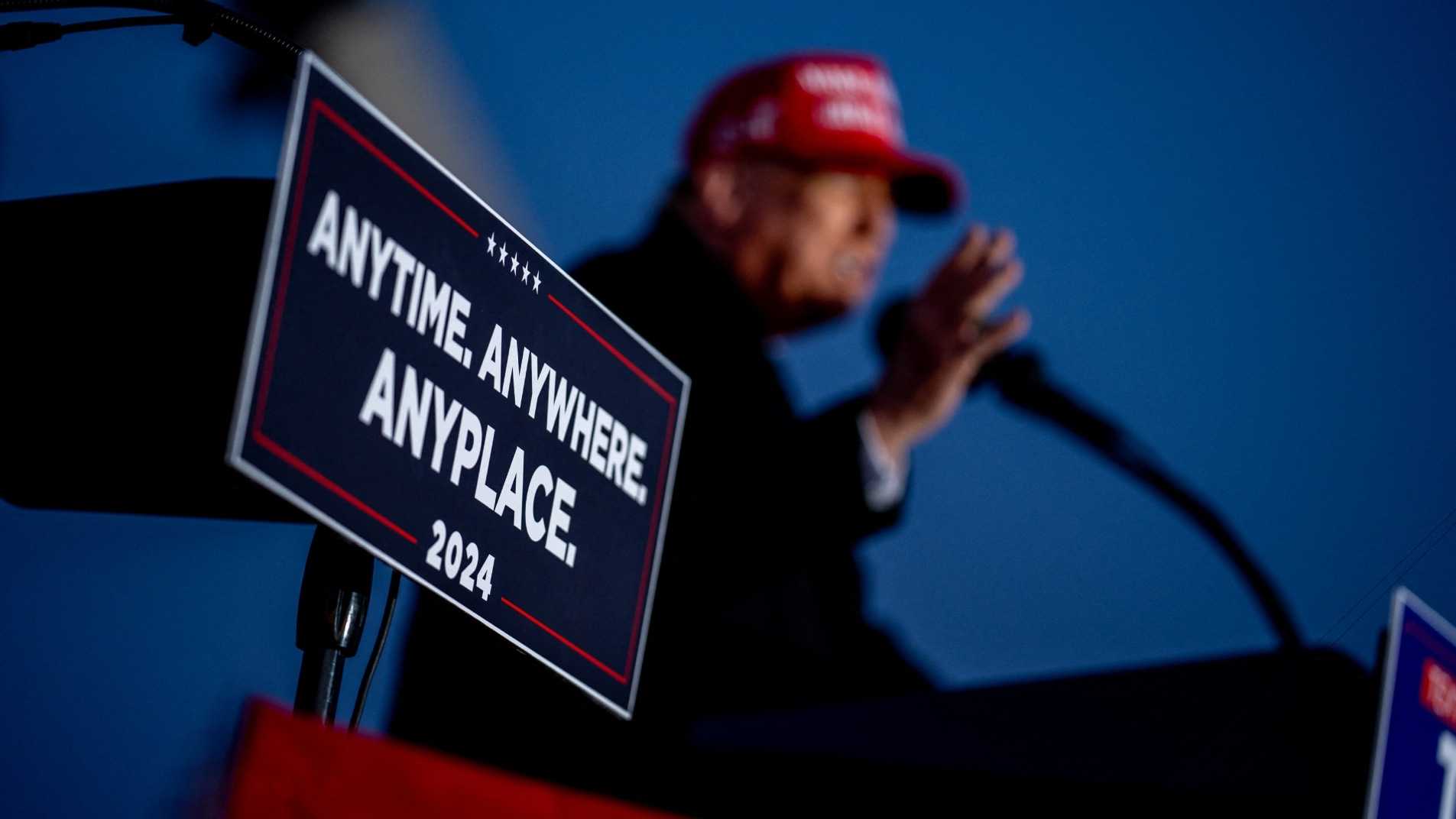 'Cuando sea, donde sea, en cualquier lugar', es el lema de Donald Trumo respecto a un debate con Joe Biden. Foto: AFP