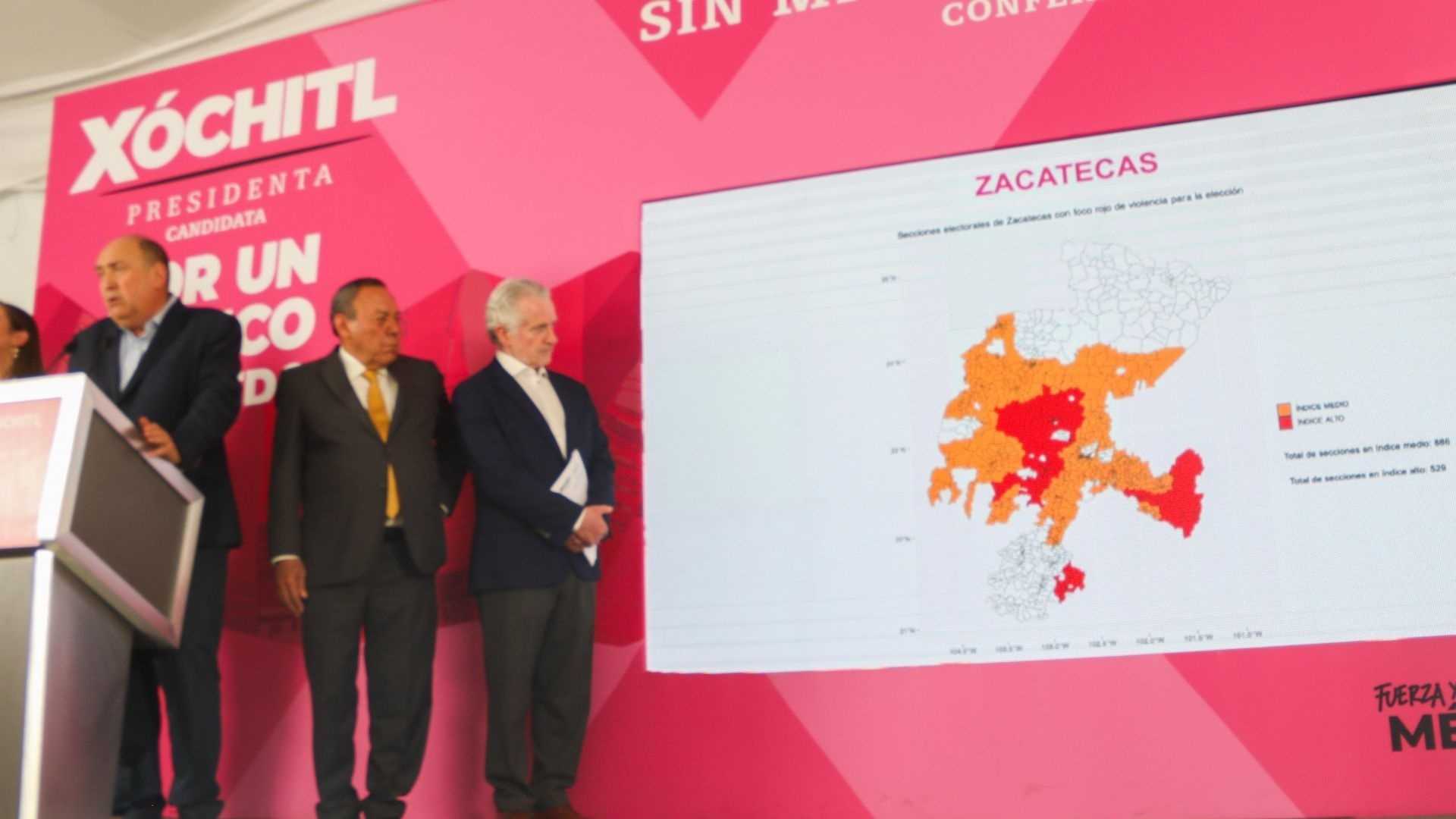 Santiago Creel, Rubén Moreira, Jesús Zambrano y Noemí Luna presentaron el mapa de riesgo en las próximas elecciones, en la Casa de Campaña de Xochitl Gálvez