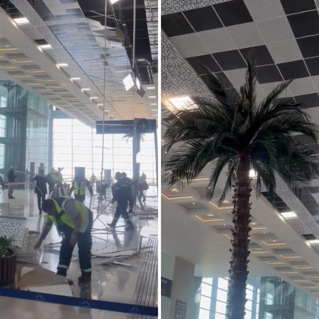 Se Cae Parte del Techo del Aeropuerto AIFA; Así Colapsaron Plafones | Video