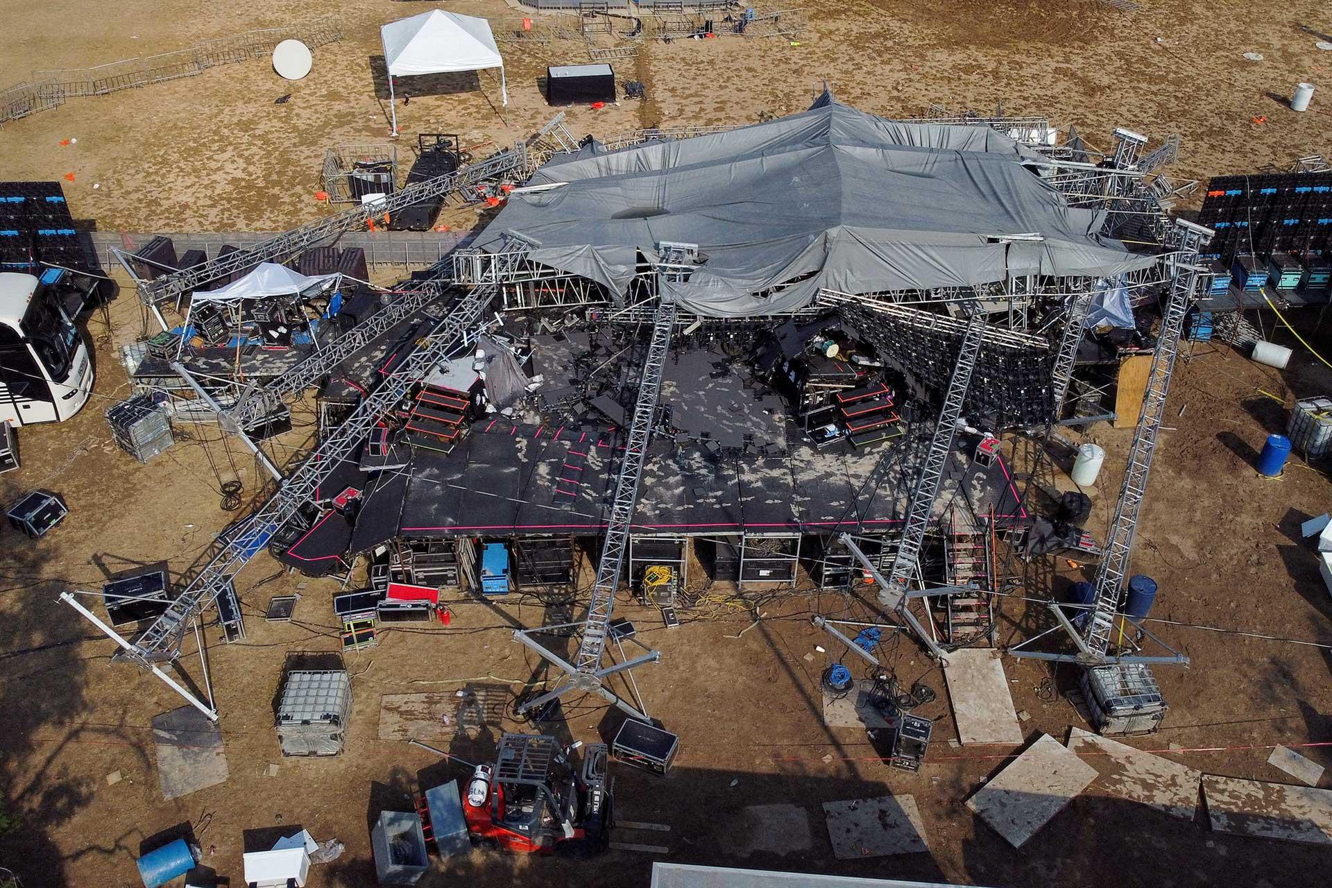 Templete colapsado después de evento de campaña de Movimiento Ciudadano en San Pedro Garza García, Nuevo León