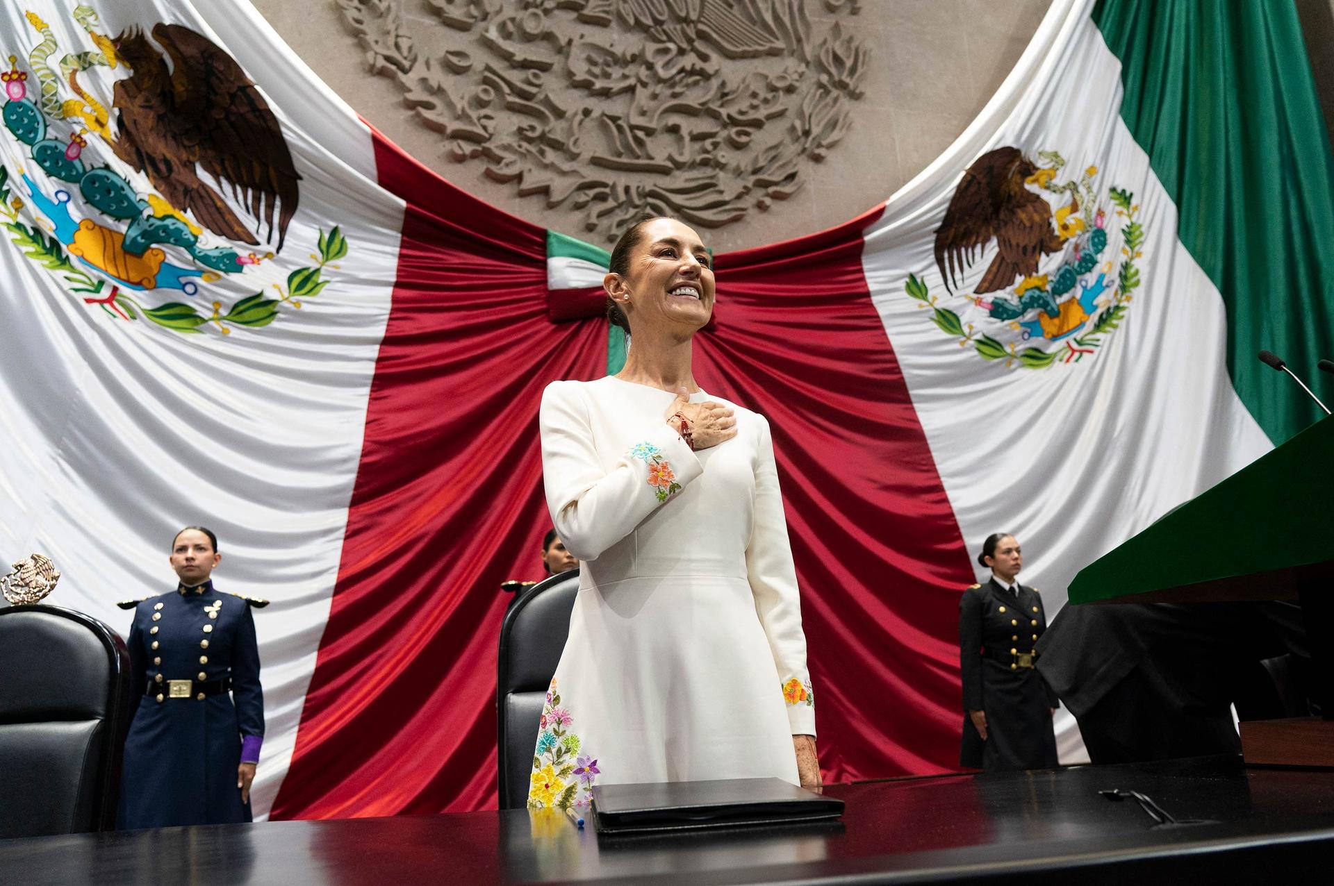 Claudia Sheinbaum durante la toma de protesta como presidenta de México en el Congreso de la Unión
