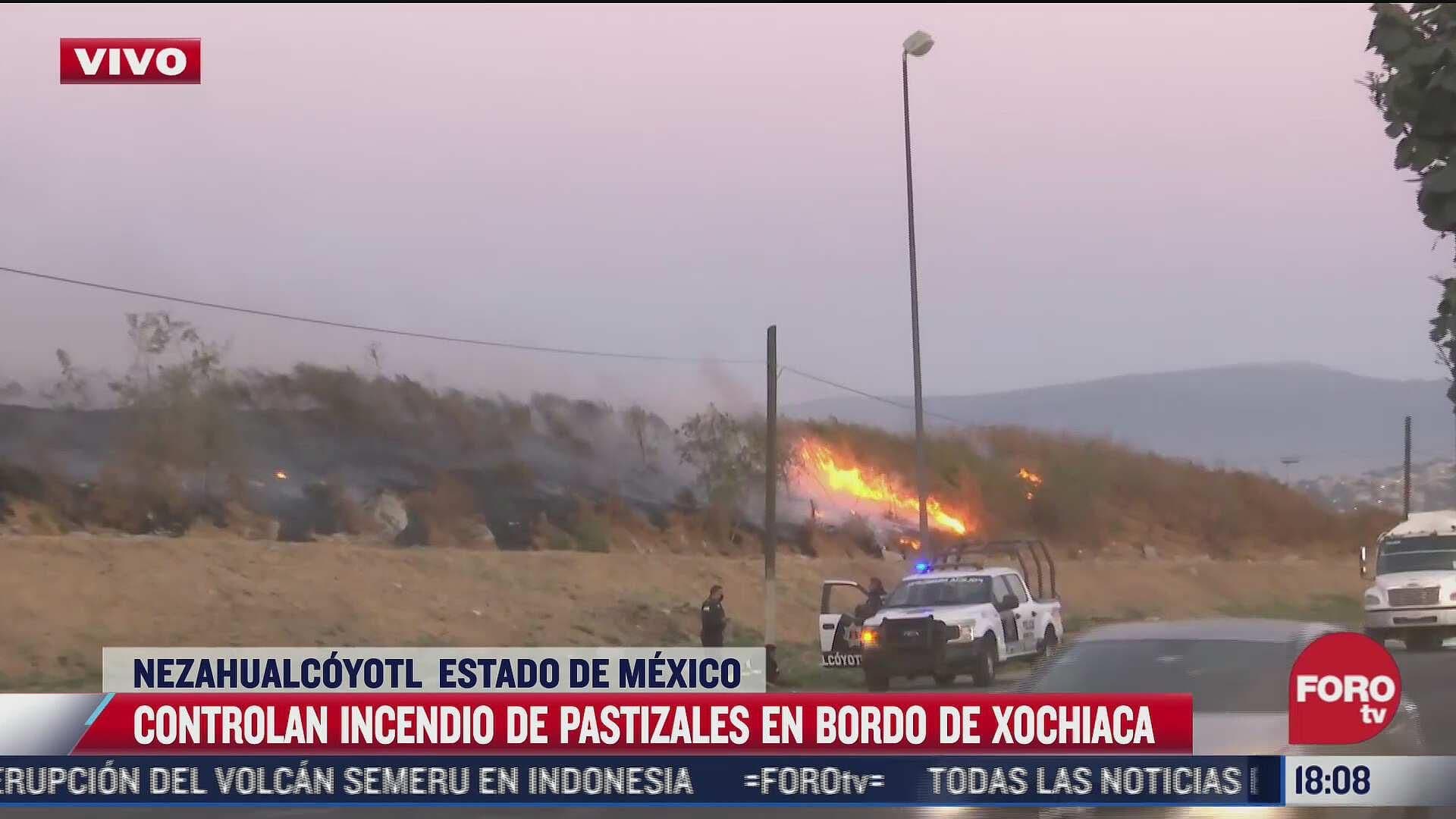 Controlan incendio en el bordo de Xochiaca