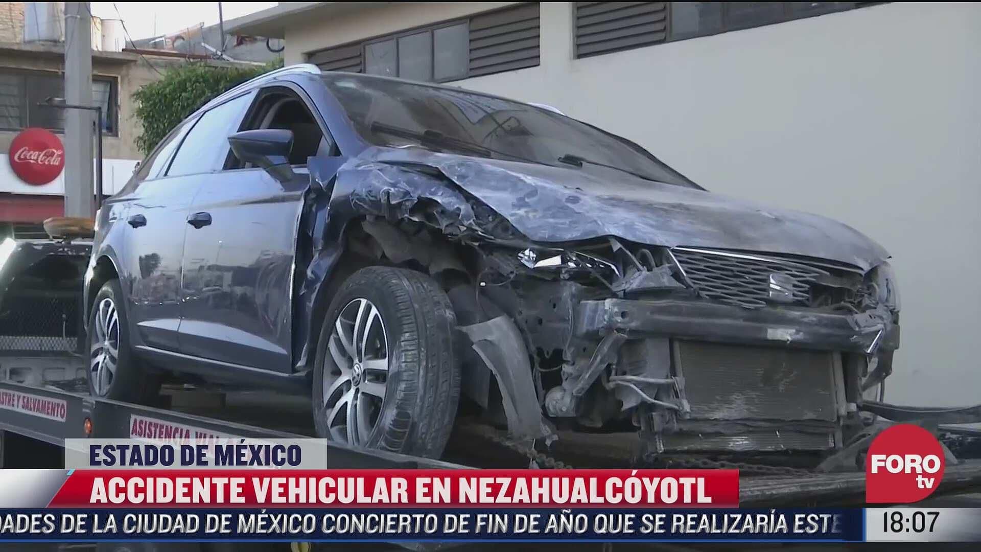 Accidente deja dos heridos en Ciudad Nezahualcóyotl