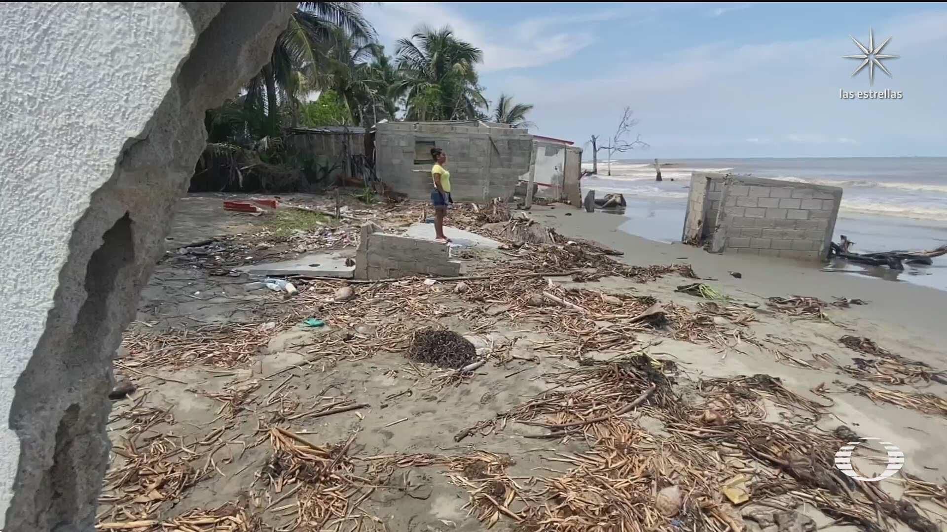 Erosiona costa de comunidad de El Bosque, en Centla, Tabasco