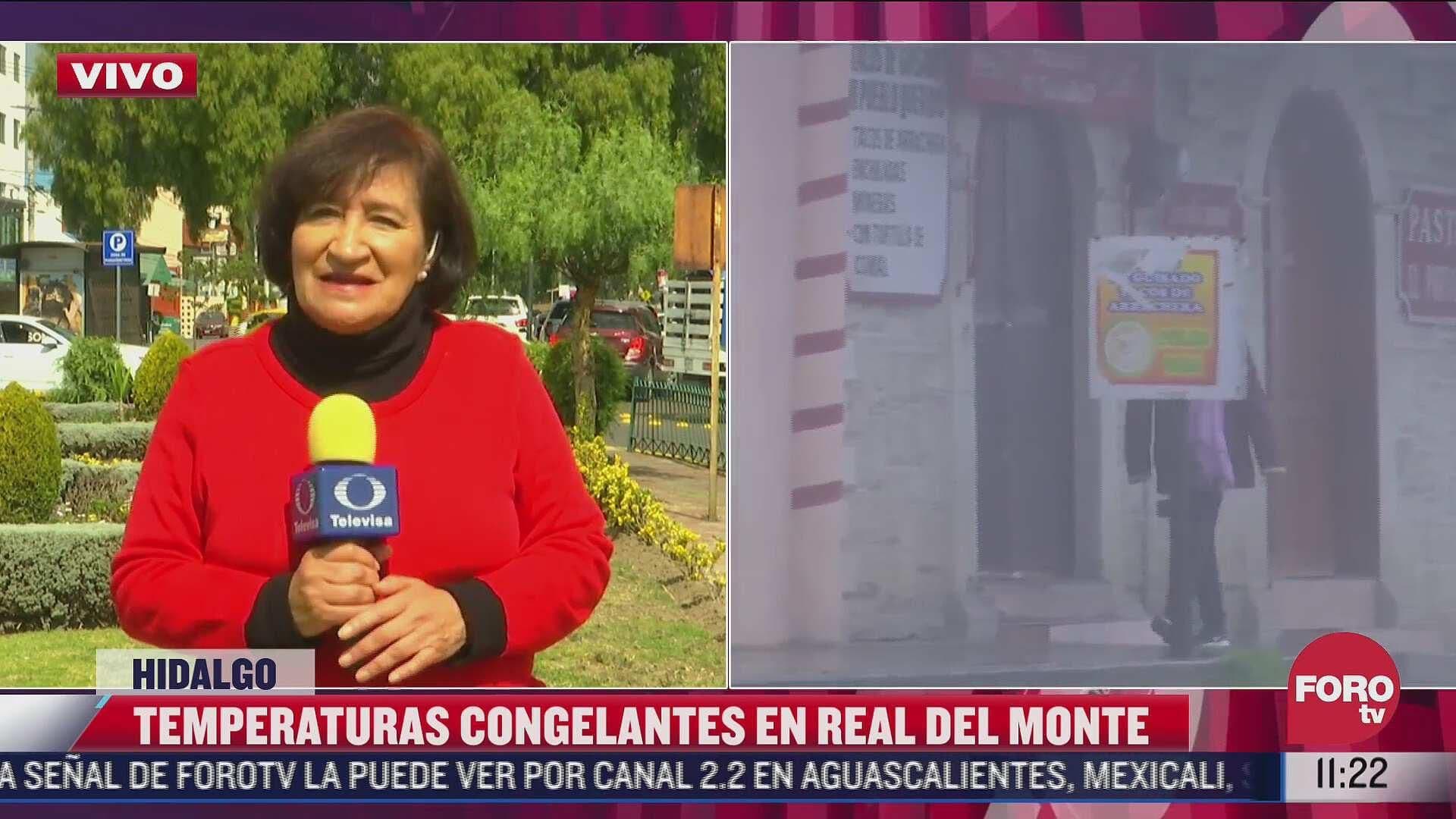 Se registran temperaturas congelantes en Real del Monte, Hidalgo