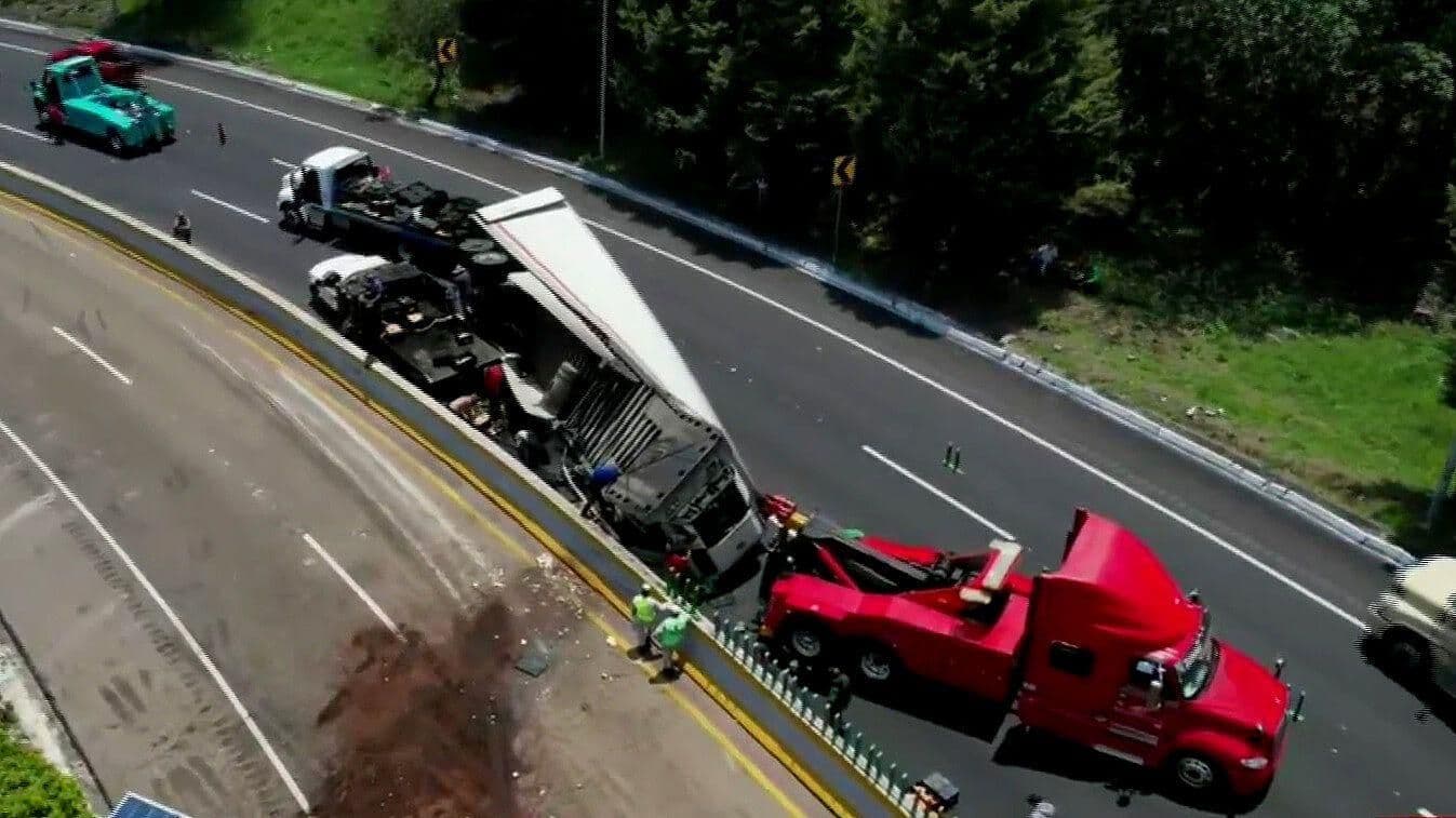 Así se Ve Desde el Aire Accidente de Tráiler en "La Pera"