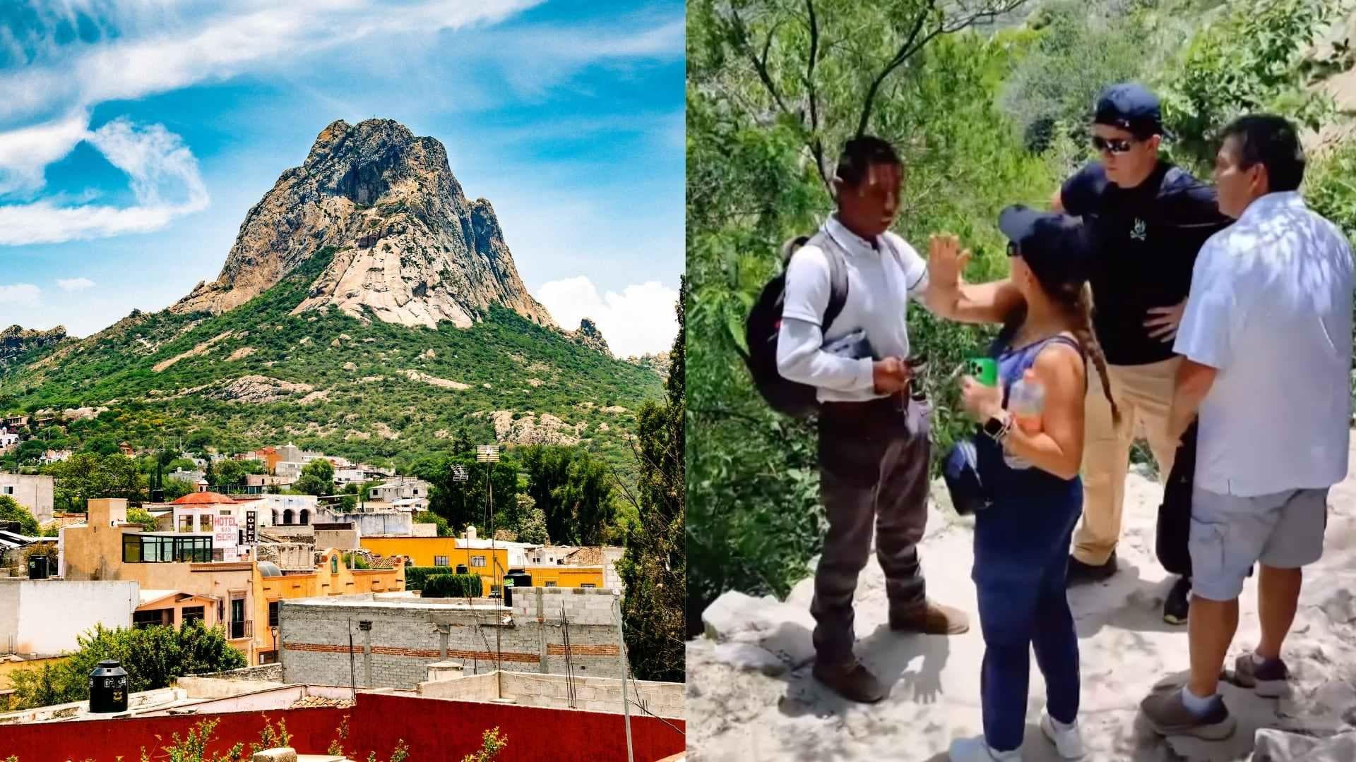 Sancionan a Turistas que Sorprendieron Rayando Monolito de Peña del Bernal en Querétaro