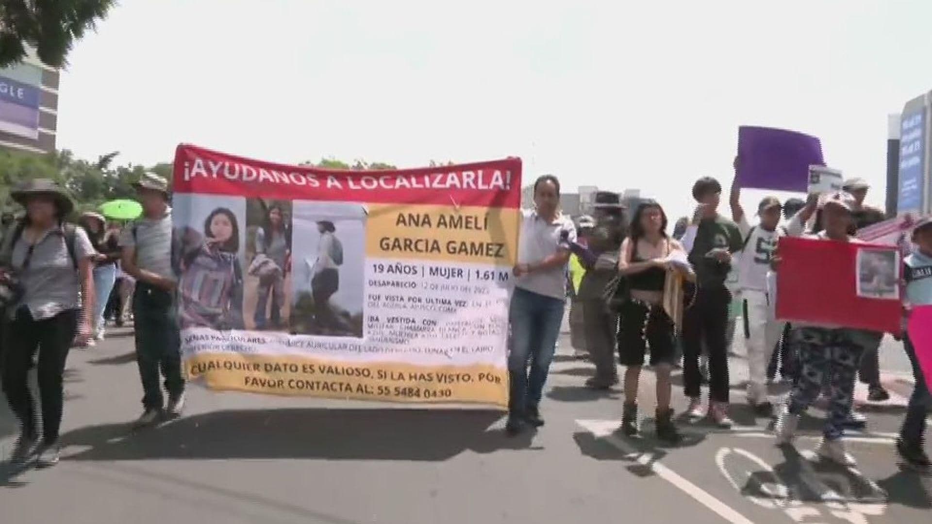Avanza en Reforma Manifestación para Exigir Localización de Ana Amelí García