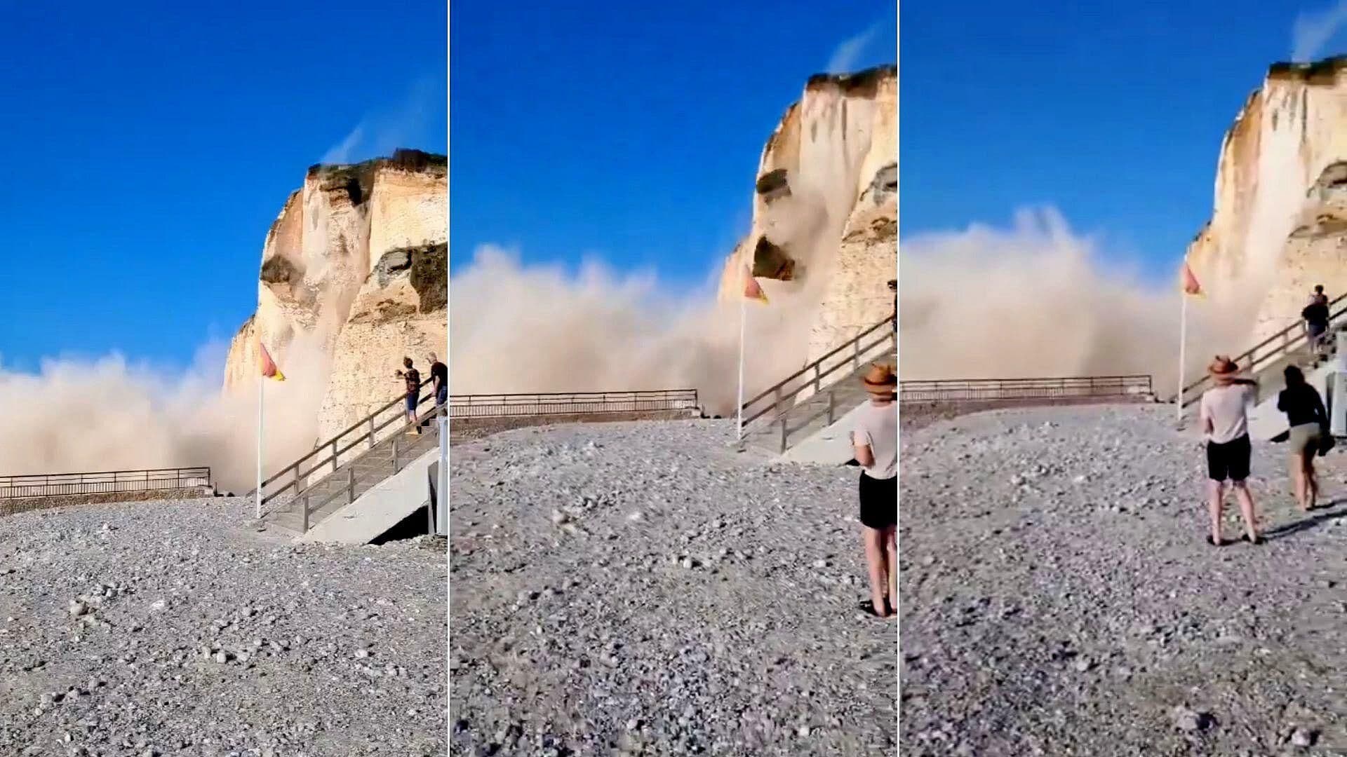 Enormes Rocas se Desprenden de Acantilado en Normandía sin Reporte de Heridos