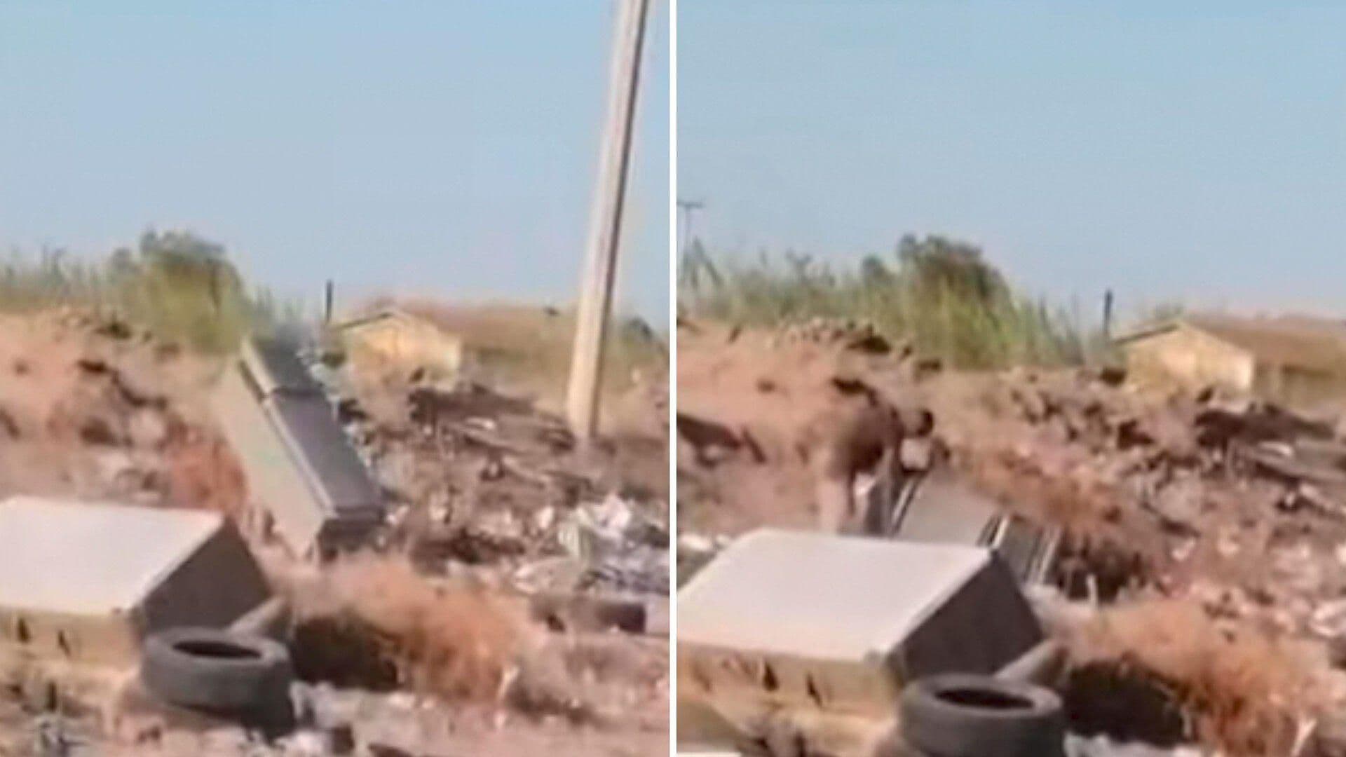 VIDEO: Captan a Persona Tirando Refrigerador en Canal Tulichek de Mexicali