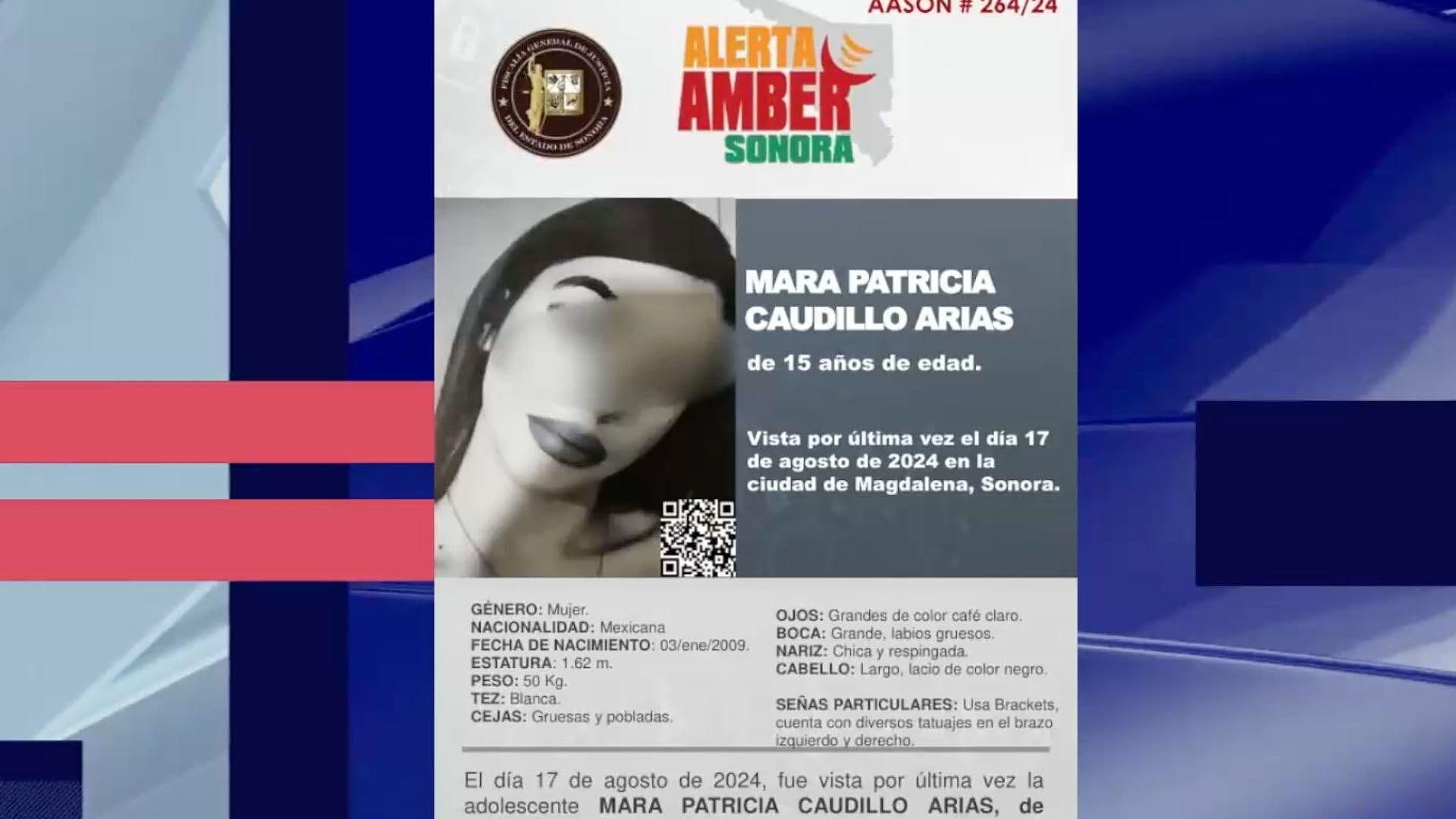 Activan Alerta Amber por Menor Desaparecida en Magdalena de Kino