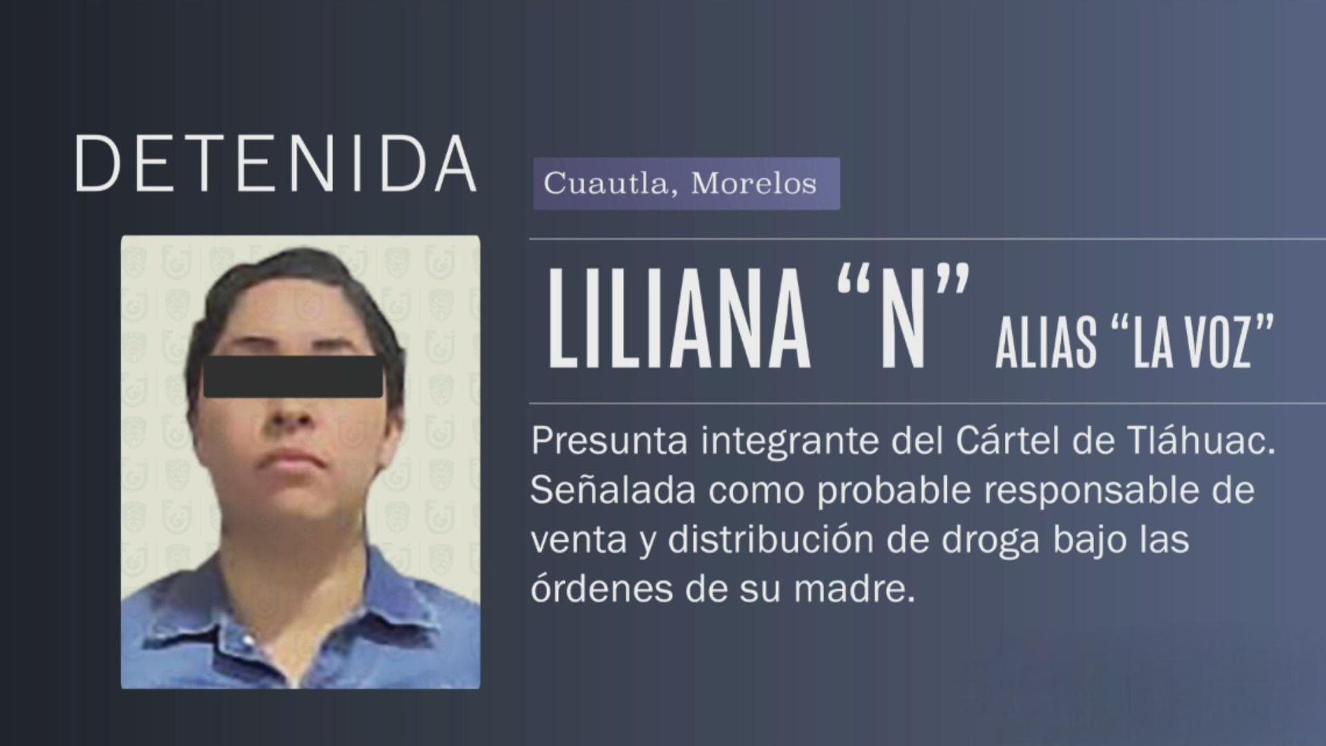 Cae 'La Voz', Hija de 'El Ojos', Exlíder del Cártel de Tláhuac