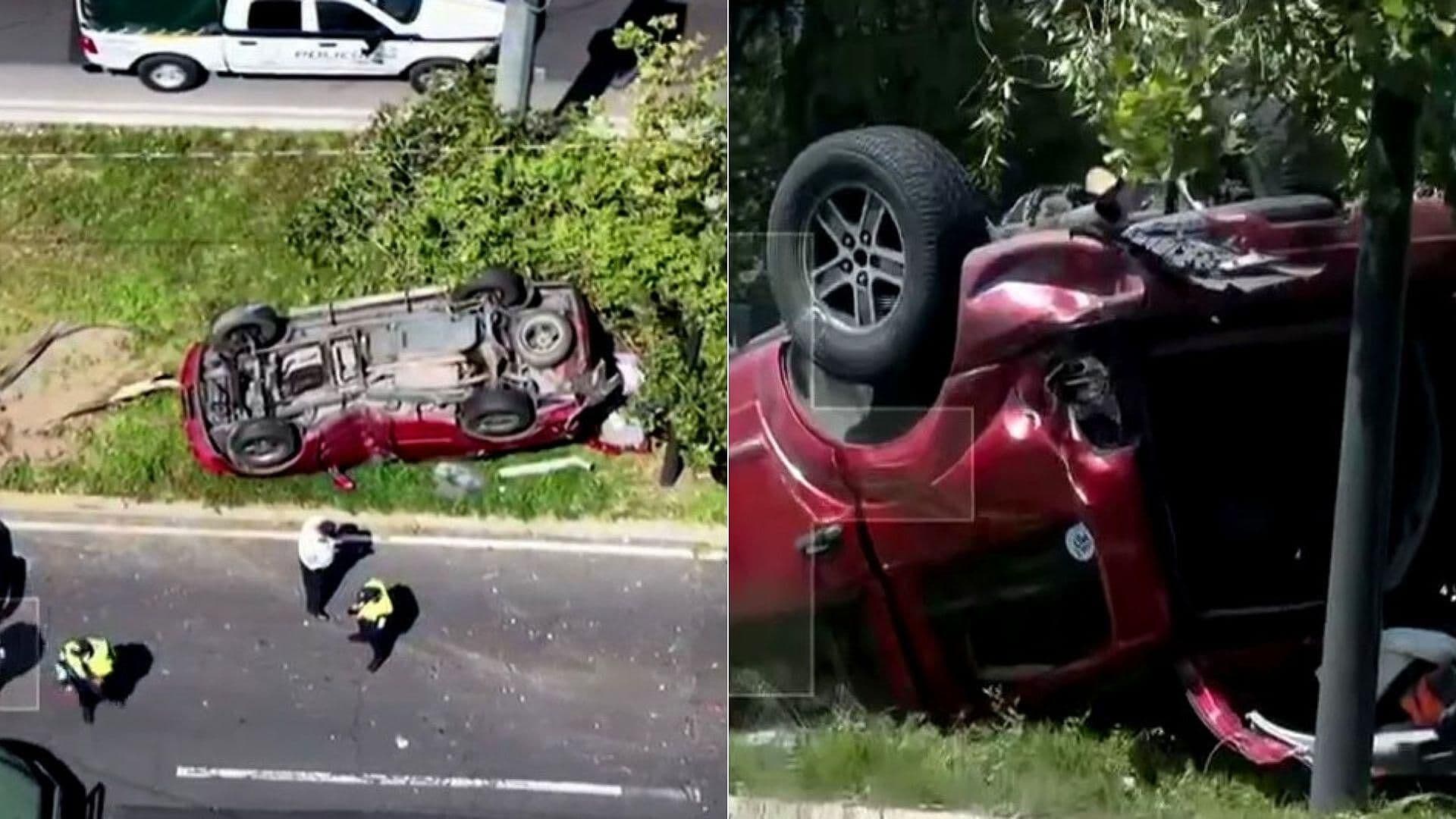 Camioneta Choca y Vuelca en Viaducto Tlalpan con Anillo Periférico sin Heridos Graves