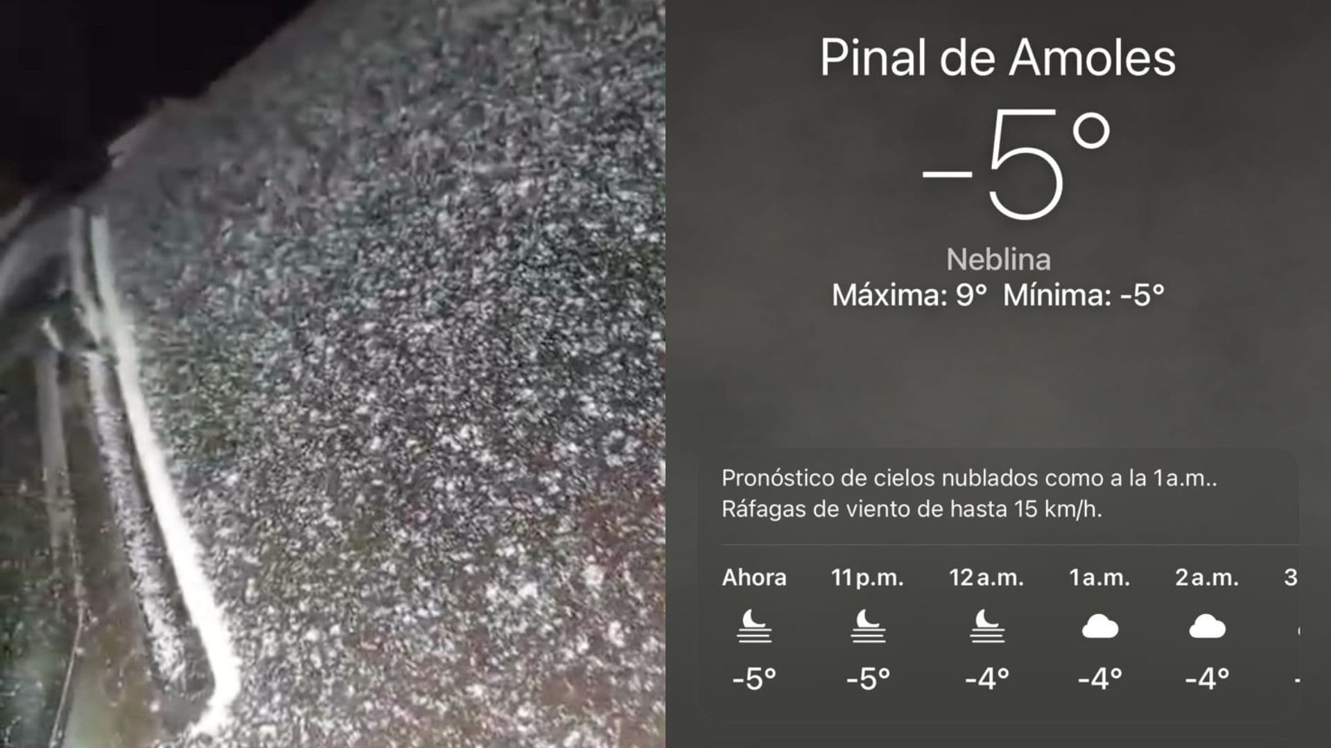Frente Frío 24 y Masa Ártica Provocan Caída de Agua Nieve en la Sierra de Querétaro