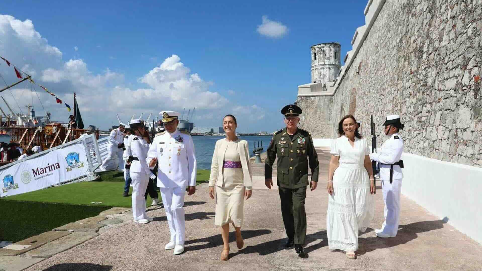 Sheinbaum Encabezó Conmemoración del Bicentenario de Independencia en Fuerte de San Juan de Ulúa
