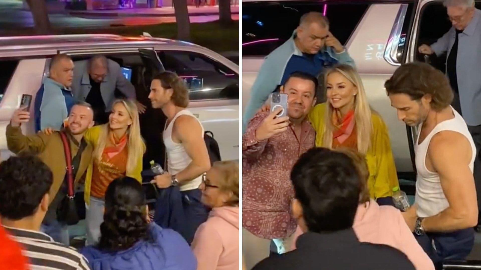 Fans Reciben a Angelique Boyer y Sebastián Rulli en su Llegada a Tijuana