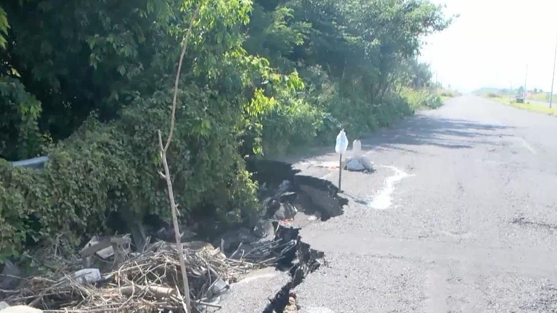 Lluvias Forman Provocan Deslave en el Bulevar Boca del Río-Antón Lizardo