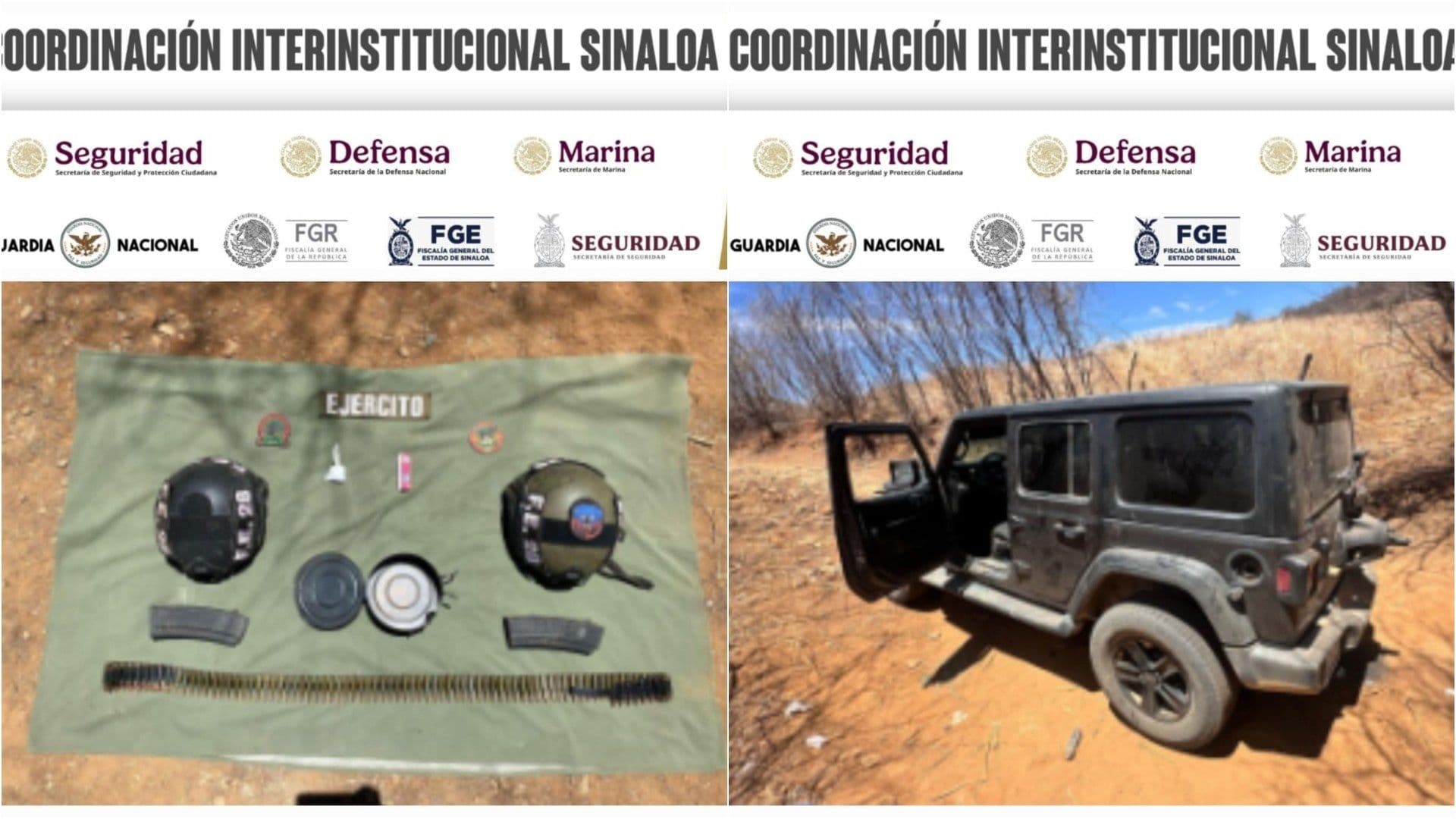 Aseguran Vehículo, Droga y Equipo Táctico tras Agresión a Militares en El Fuerte, Sinaloa