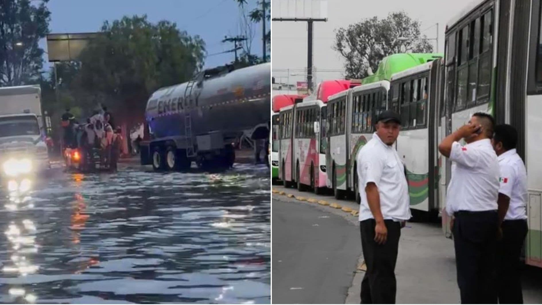 Suspenden Servicio Continuo en Línea 4 del Mexibús por Inundación en la Vía Morelos en Ecatepec