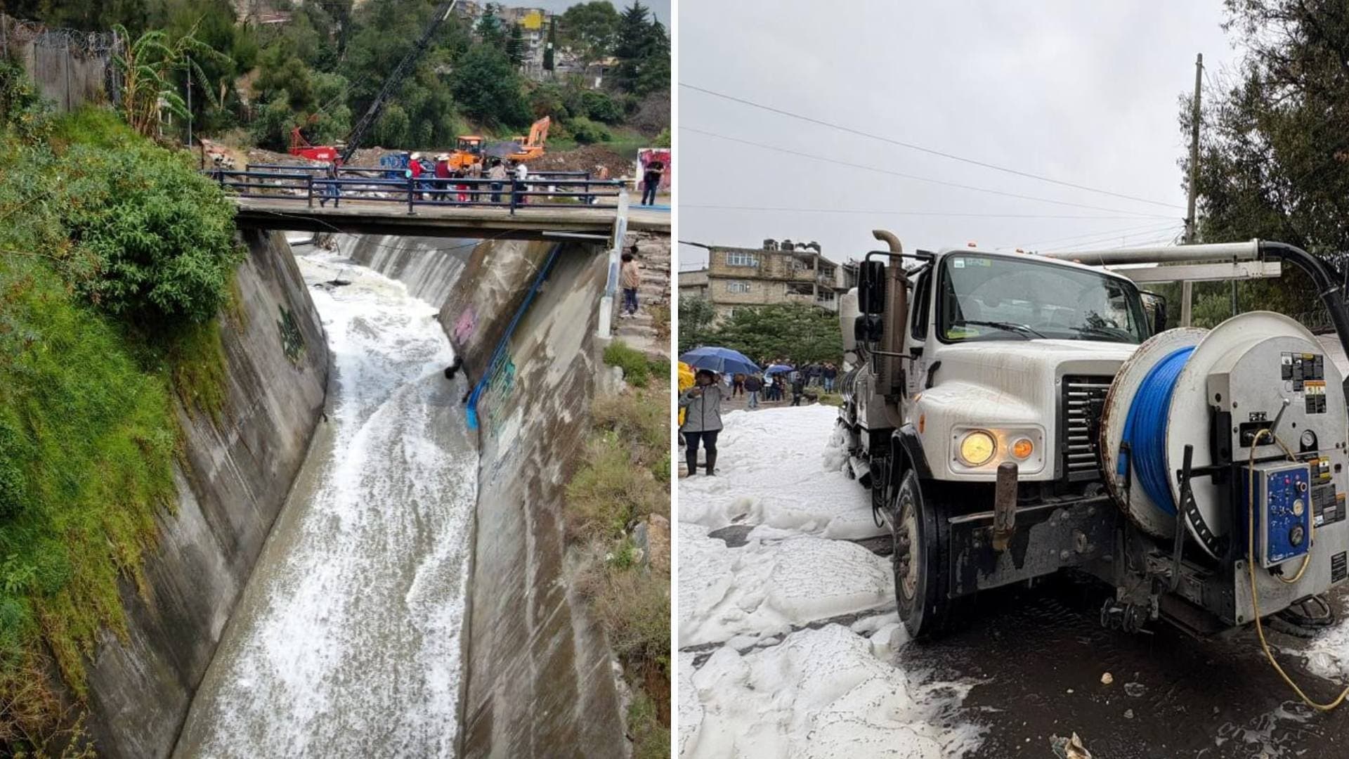 Por Espuma Blanca, Estudiarán Río Verde Tras Desfogue de Presa Los Cuartos en Naucalpan, Edomex
