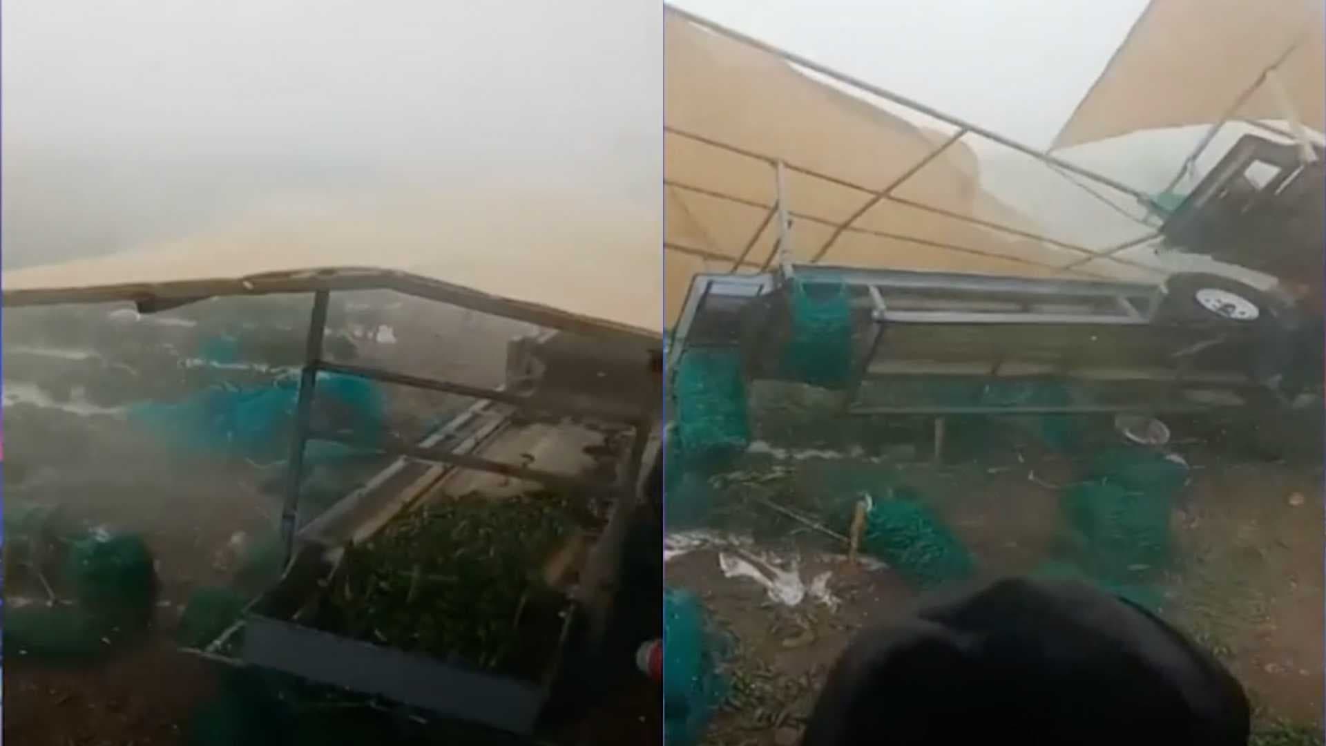 Tormenta y Granizo Voltean Camiones de Carga en Rosales, Chihuahua