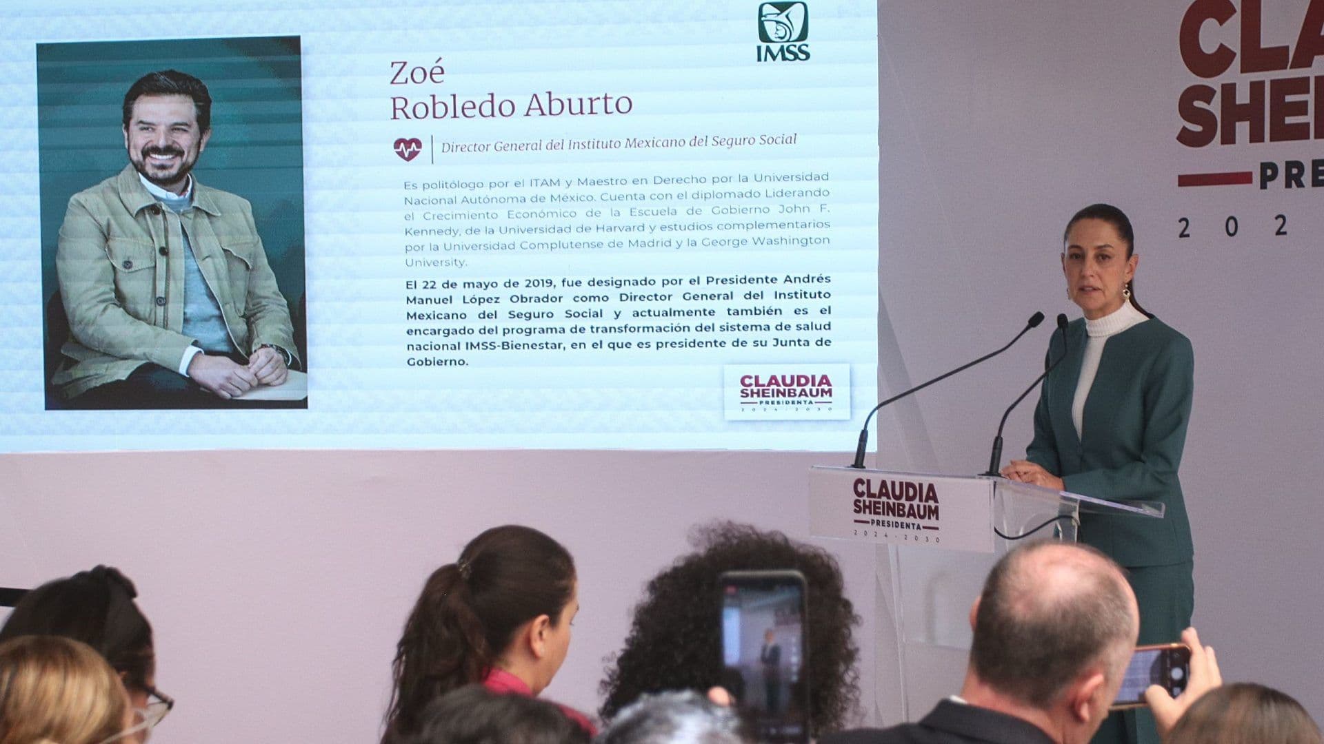 Gabinete Sheinbaum: Virtual Presidenta Electa Anuncia que Zoé Robledo Seguirá en el IMSS