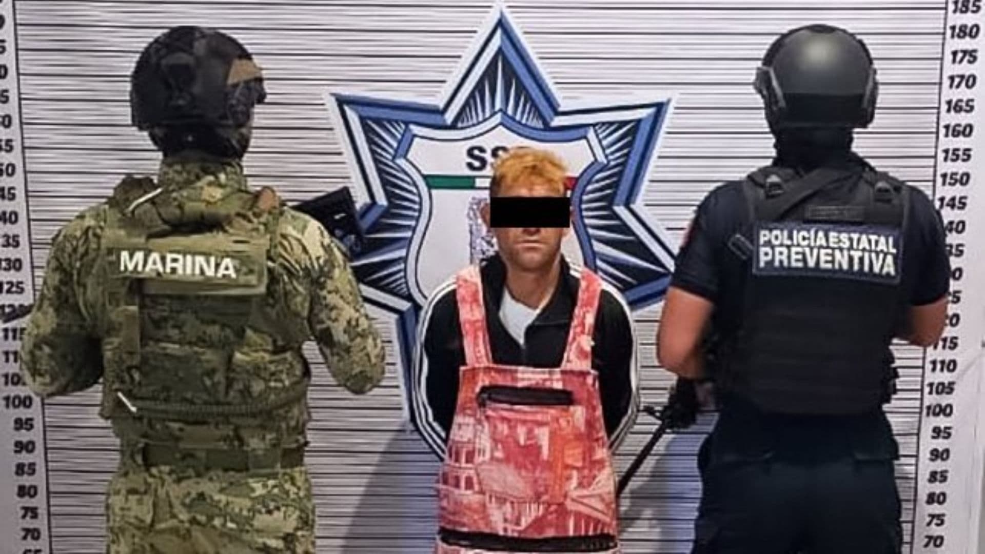 Detienen a "El Quijadas" Presunto Narcomenudista en Central de Abasto de Puebla