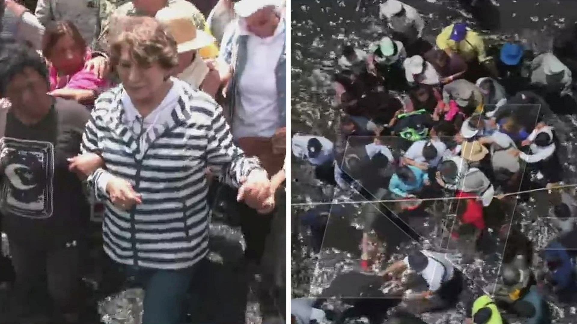 Delfina Gómez Recorre Calles Inundadas en Chalco; Damnificados Mantienen Bloqueo en Libramiento