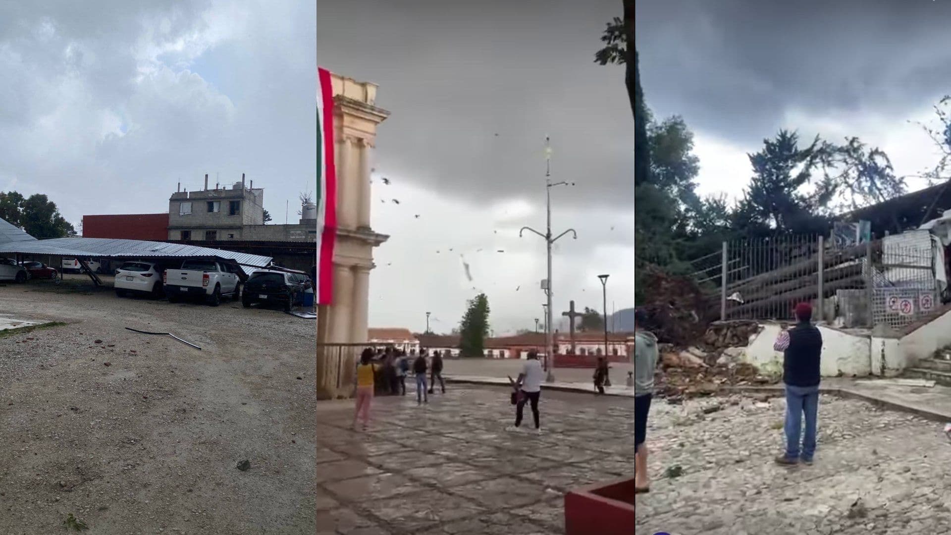 Tornados se Llevan Techos y Tiran Árboles en San Cristóbal de las Casas, Chiapas | VIDEO