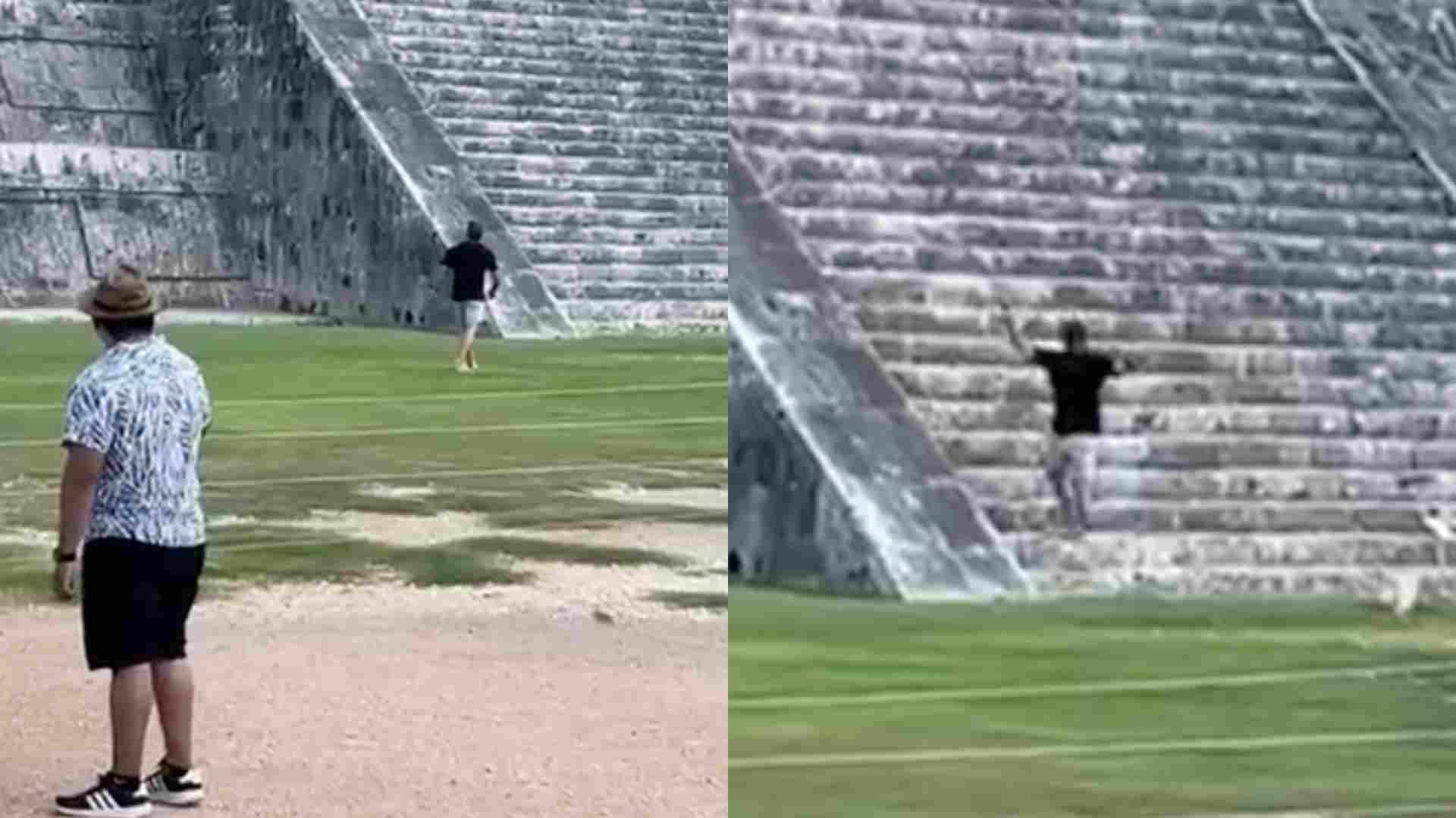 Extranjero Escala la Pirámide Kukulcán en Chichén Itzá y Recibe Multa de 50 Mil Pesos