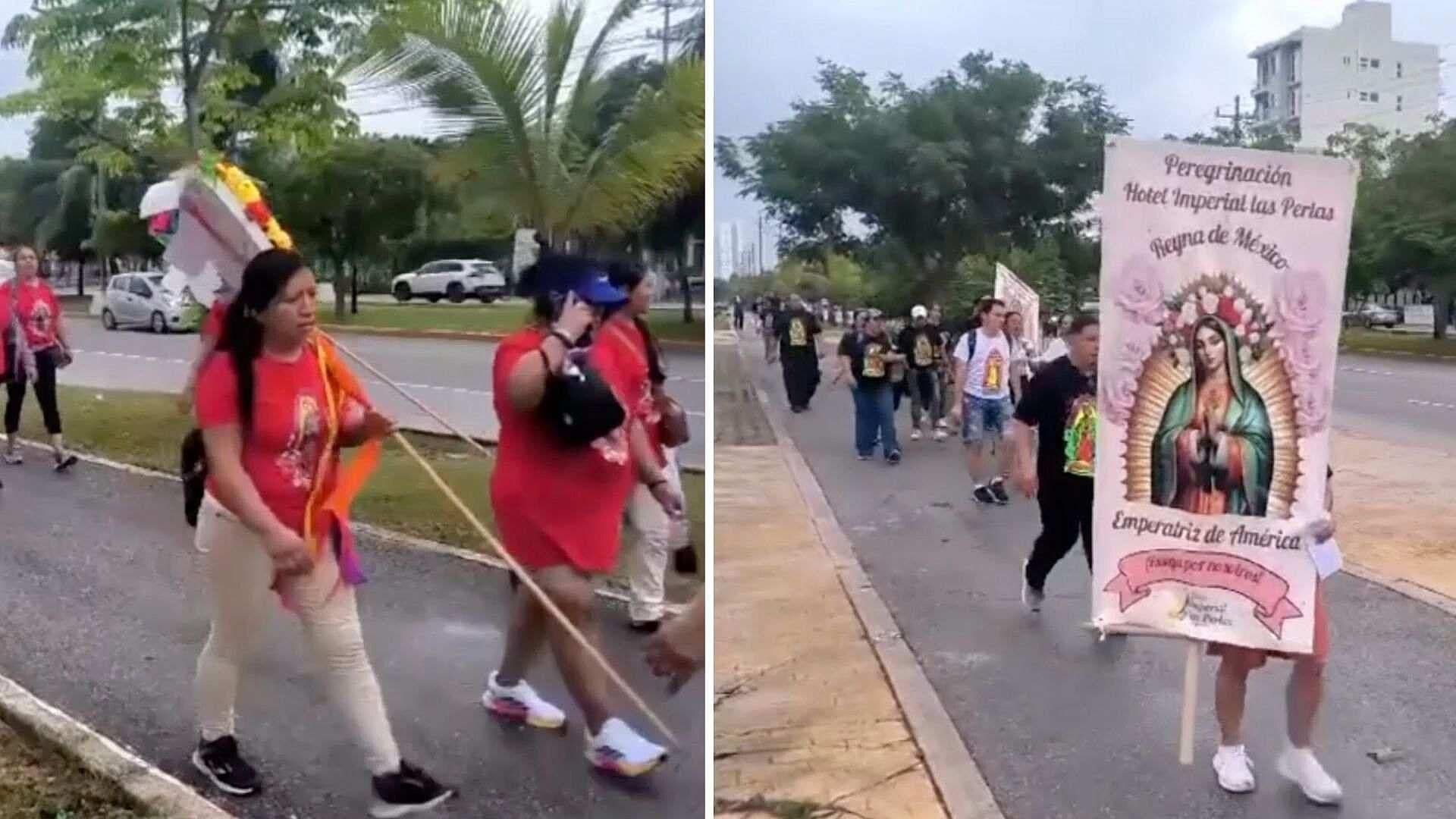 ¡Ni el Clima los Detiene! Peregrinos Siguen Firmes en Camino a Santuario de la Virgen