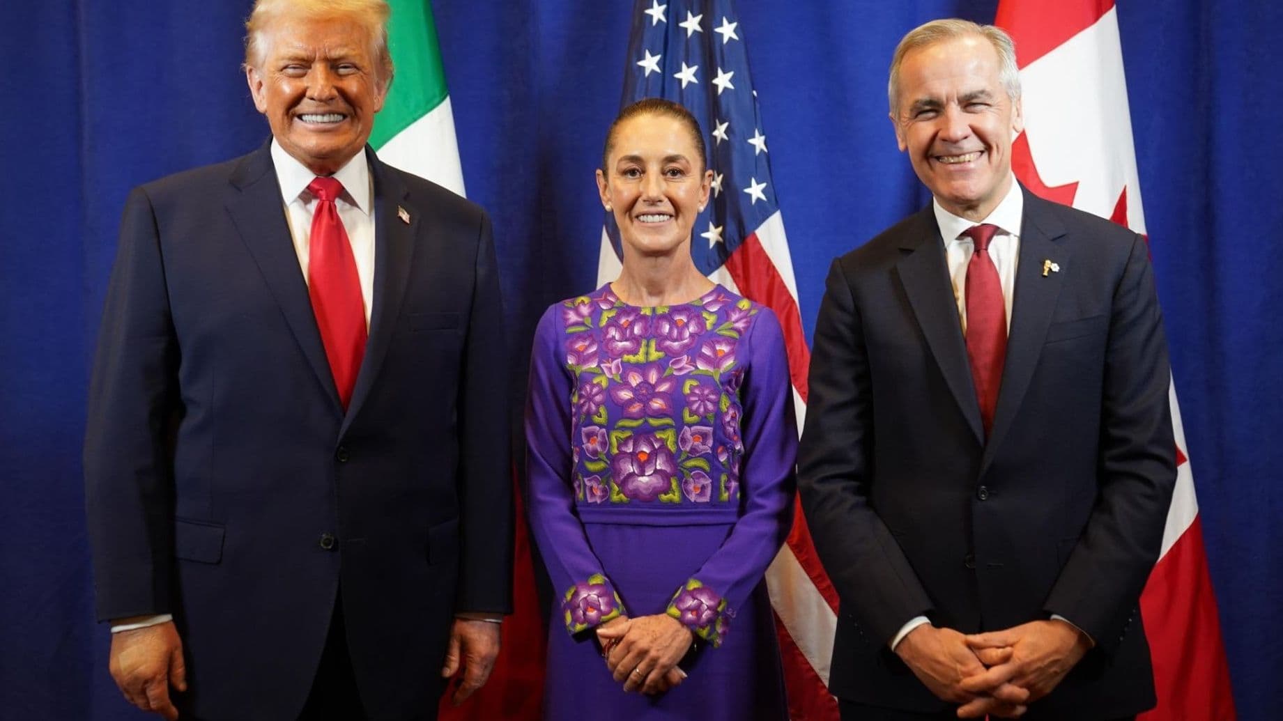 Sheinbaum Publica Foto de Primera Reunión con Trump y Mark Carney tras Sorteo del Mundial 2026