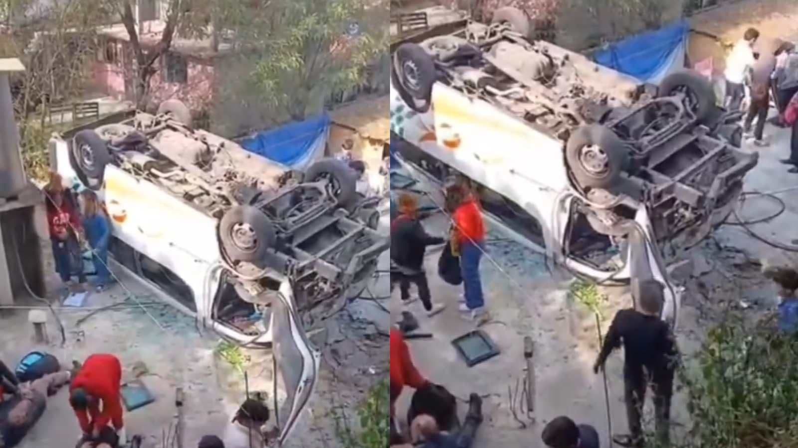 Combi con Pasajeros Cae en Barranco en Nicolás Romero, Edomex; Reportan Varios Heridos