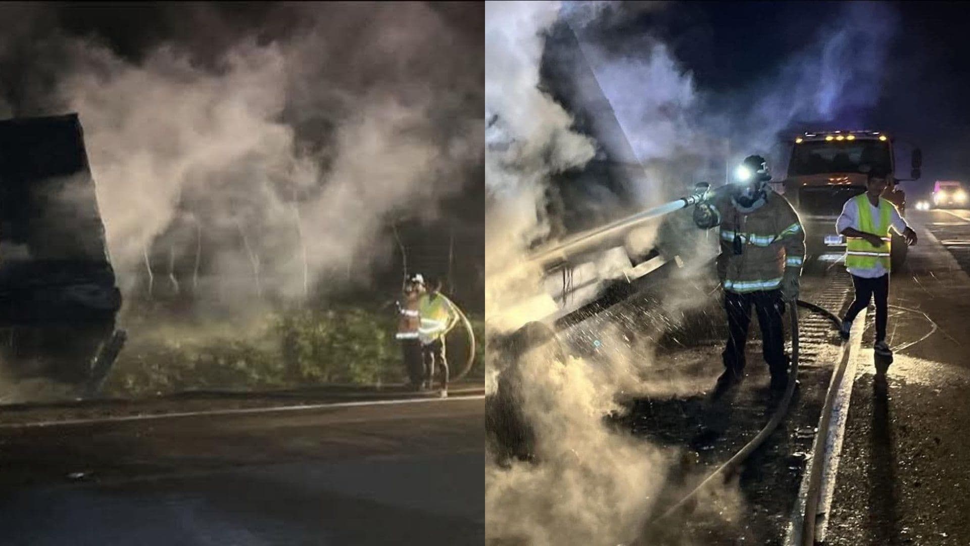 Fuerte Incendio Consume Totalmente Tráiler en la Carretera Coatzacoalcos-Villahermosa