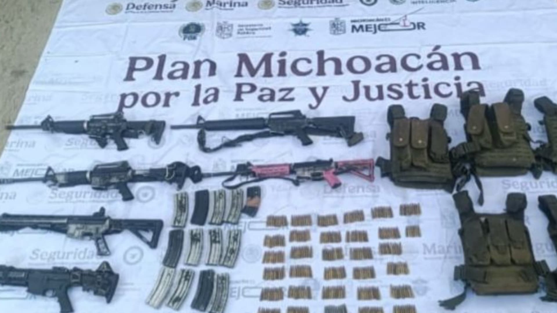 Decomisan Armamento y Caen 5 Hombres por Agredir a Policias y Militares en Buenavista, Michoacán